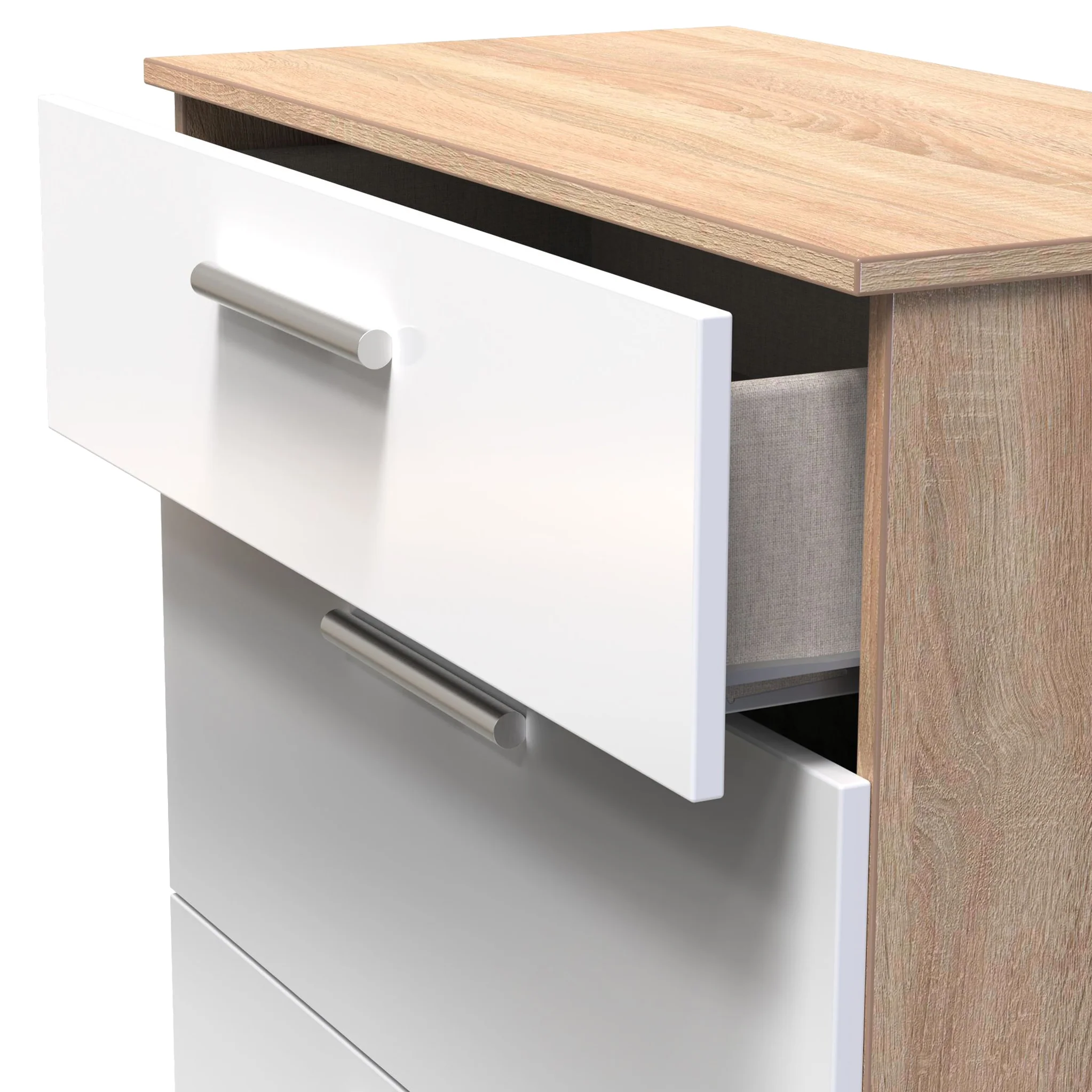 Blakely White & Light Oak 3 Drawer Deep Chest - Image 6