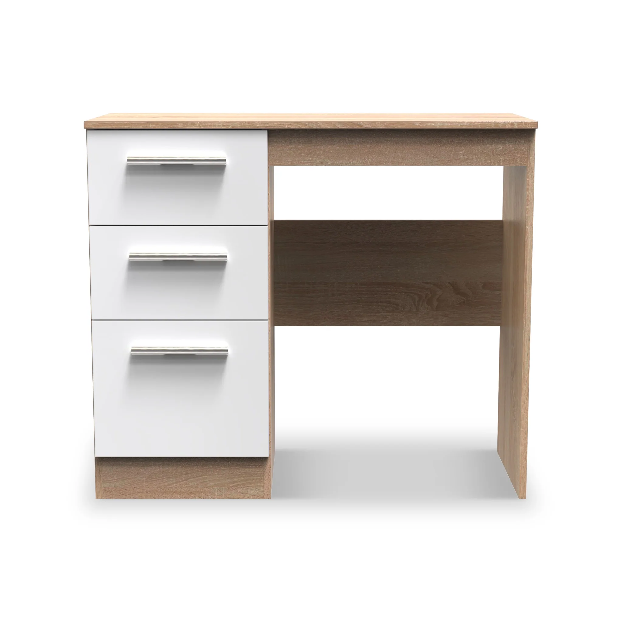Blakely White & Light Oak 3 Drawer Dressing Table - Image 2