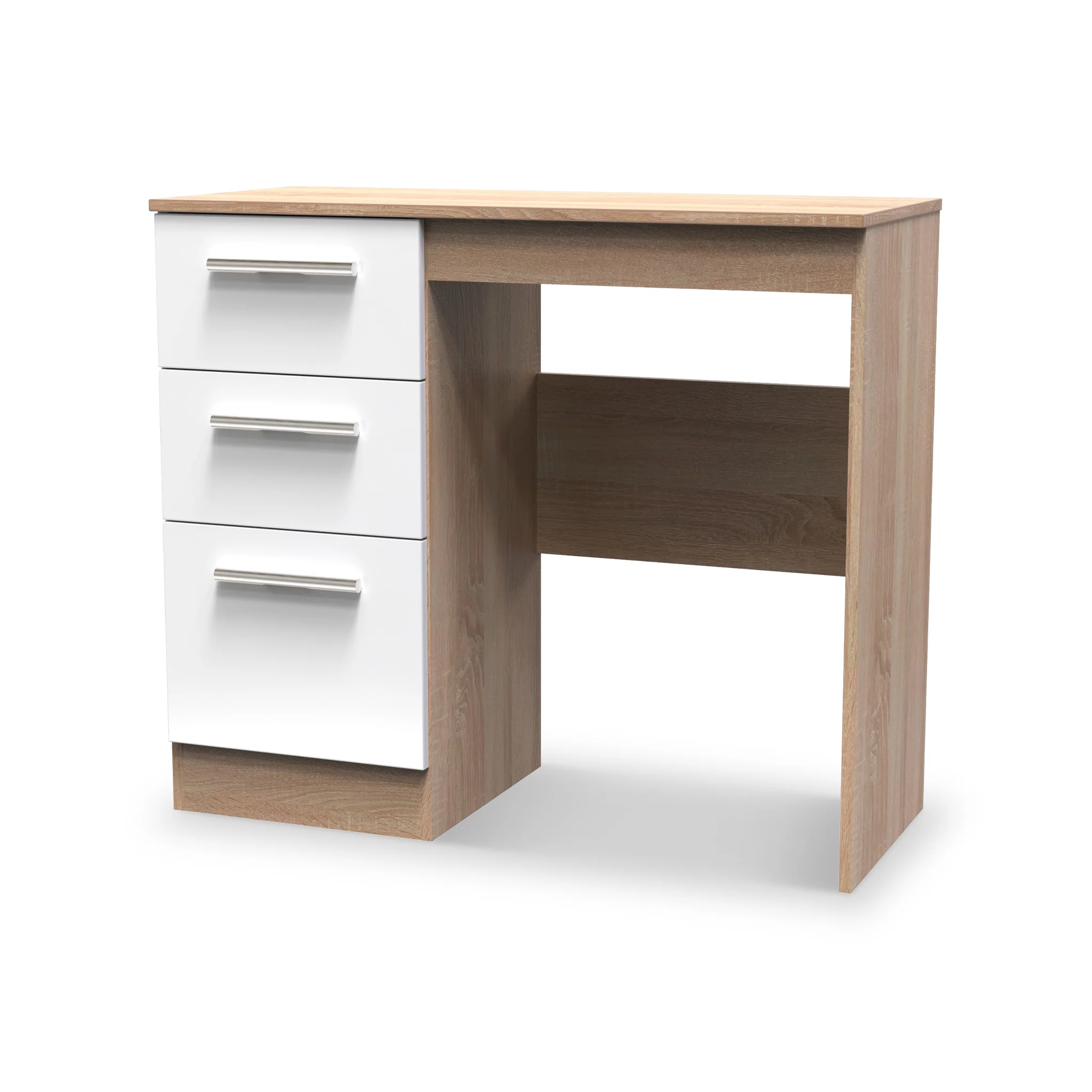 Blakely White & Light Oak 3 Drawer Dressing Table - Image 3