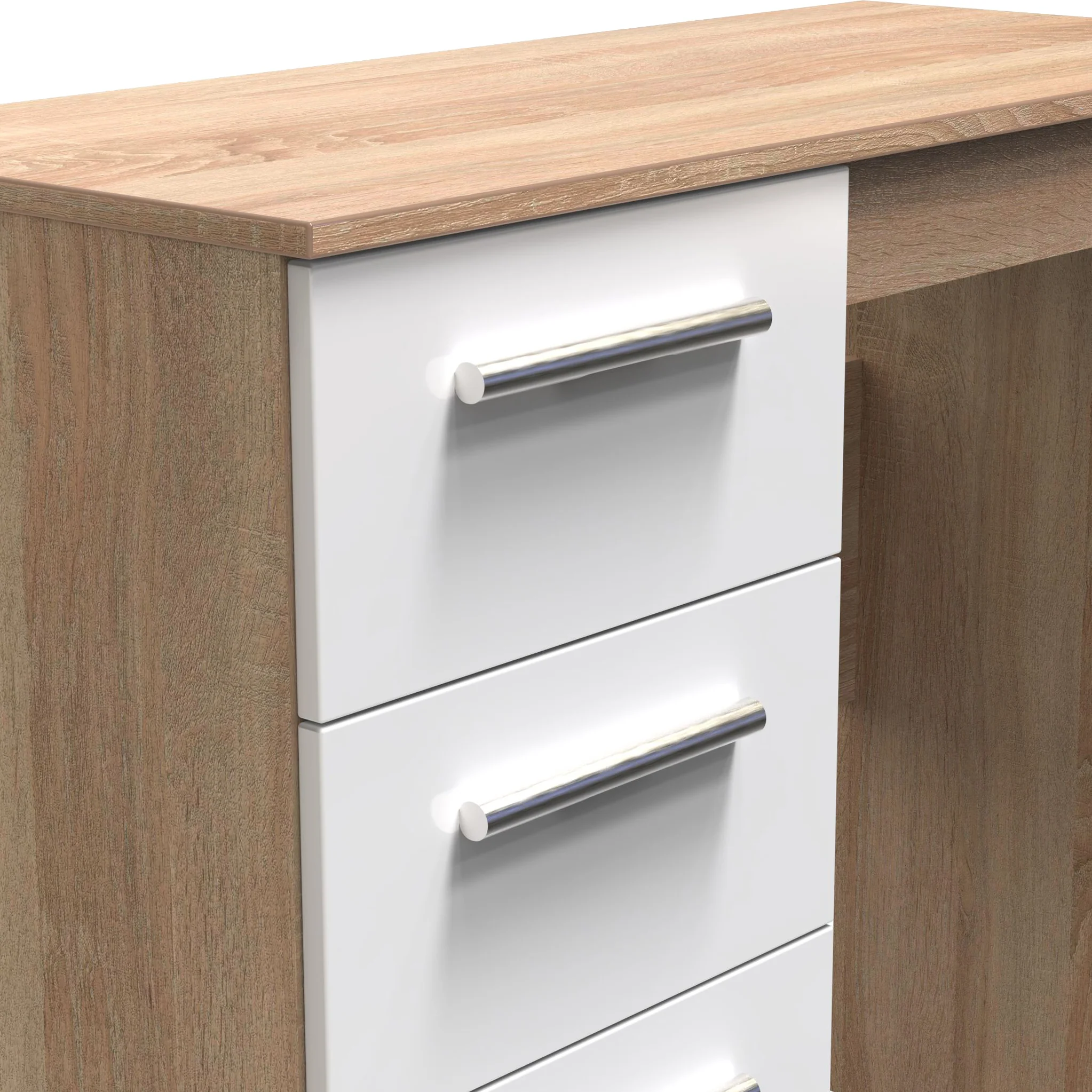 Blakely White & Light Oak 3 Drawer Dressing Table - Image 5
