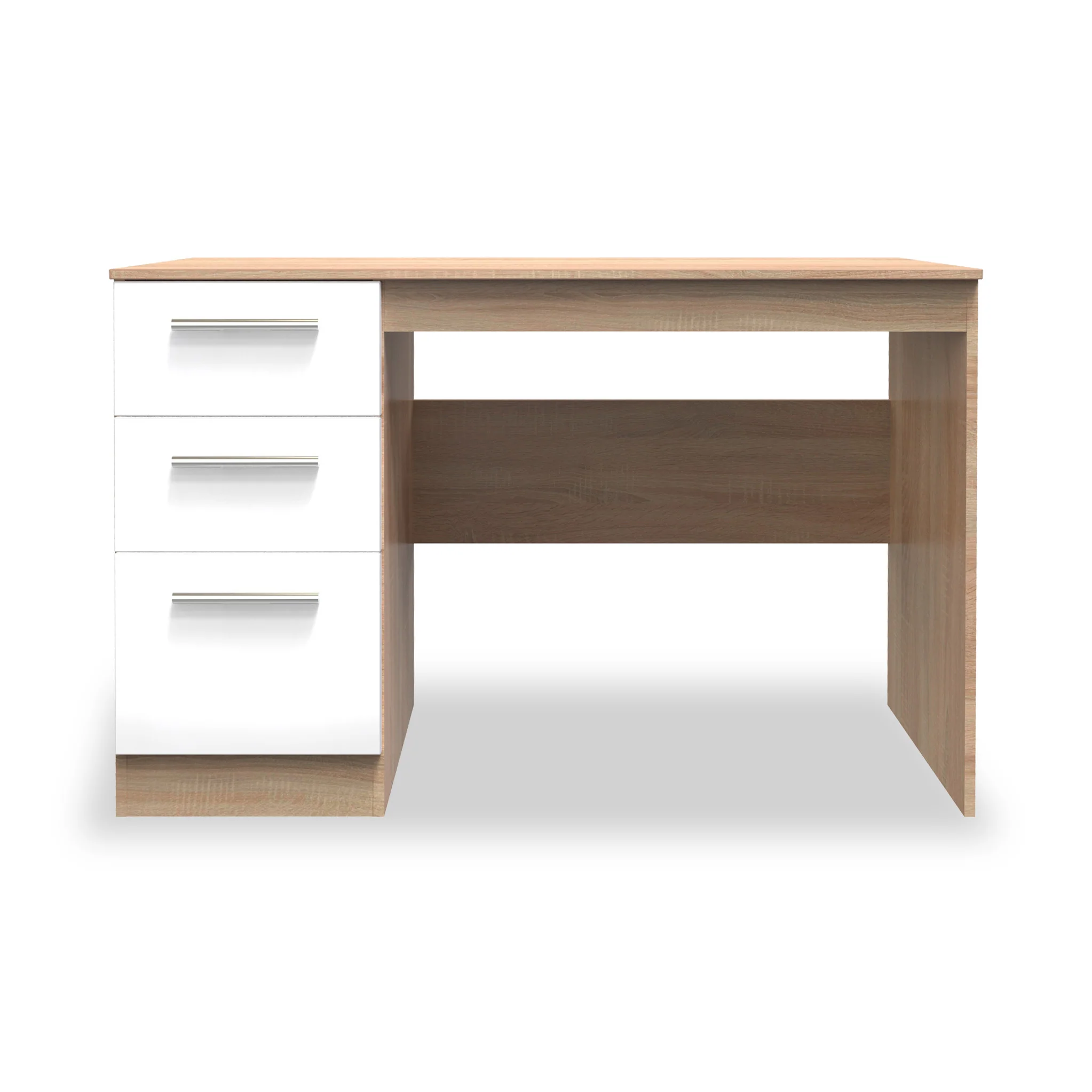 Blakely White & Light Oak 3 Drawer Storage Desk - Image 2