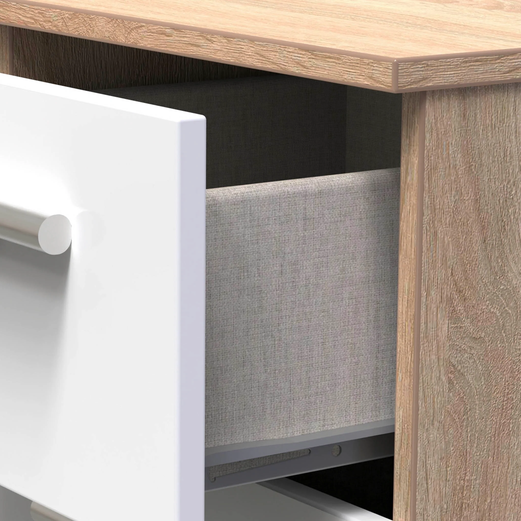 Blakely White & Light Oak 4 Drawer Deep Chest - Image 4