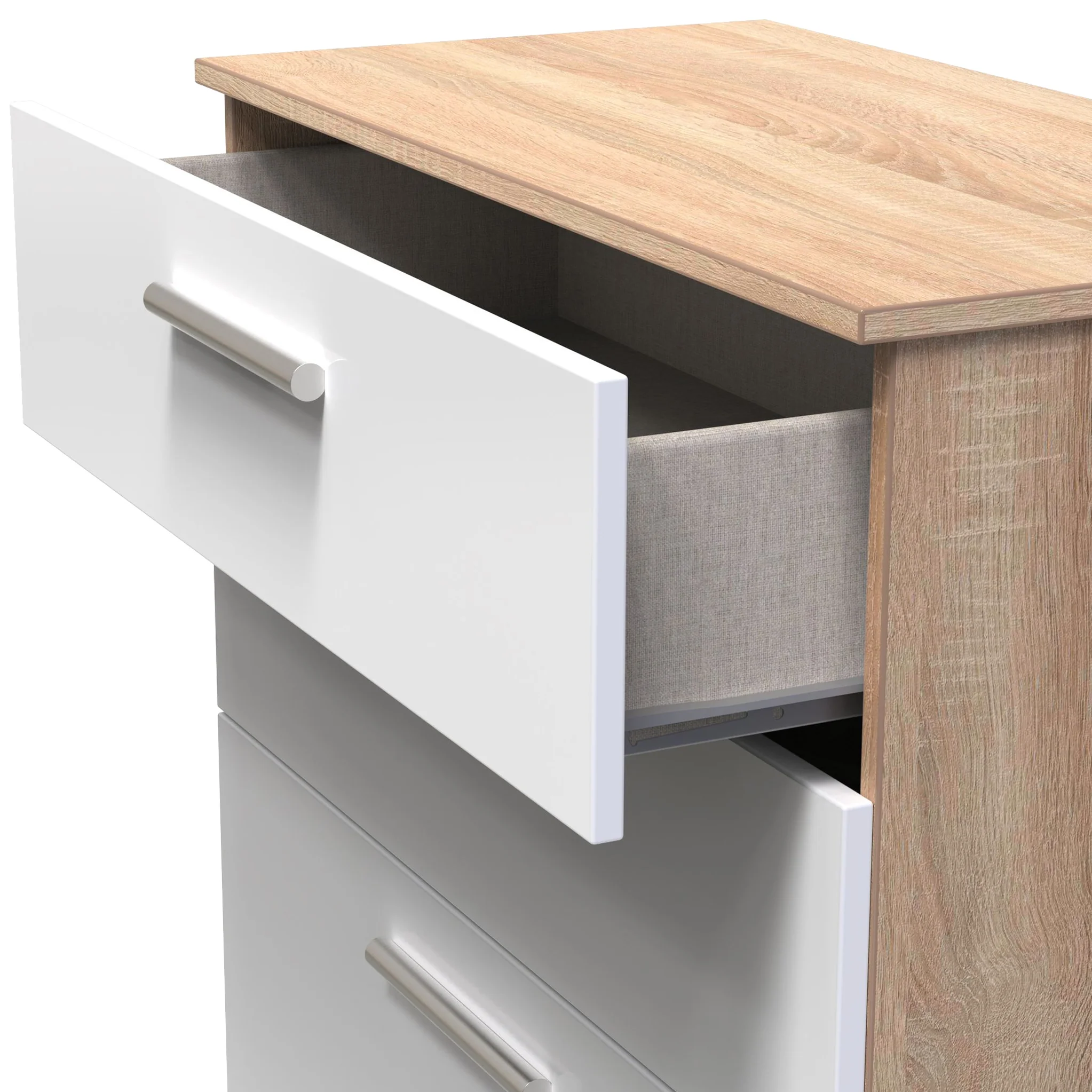 Blakely White & Light Oak 4 Drawer Deep Chest - Image 5