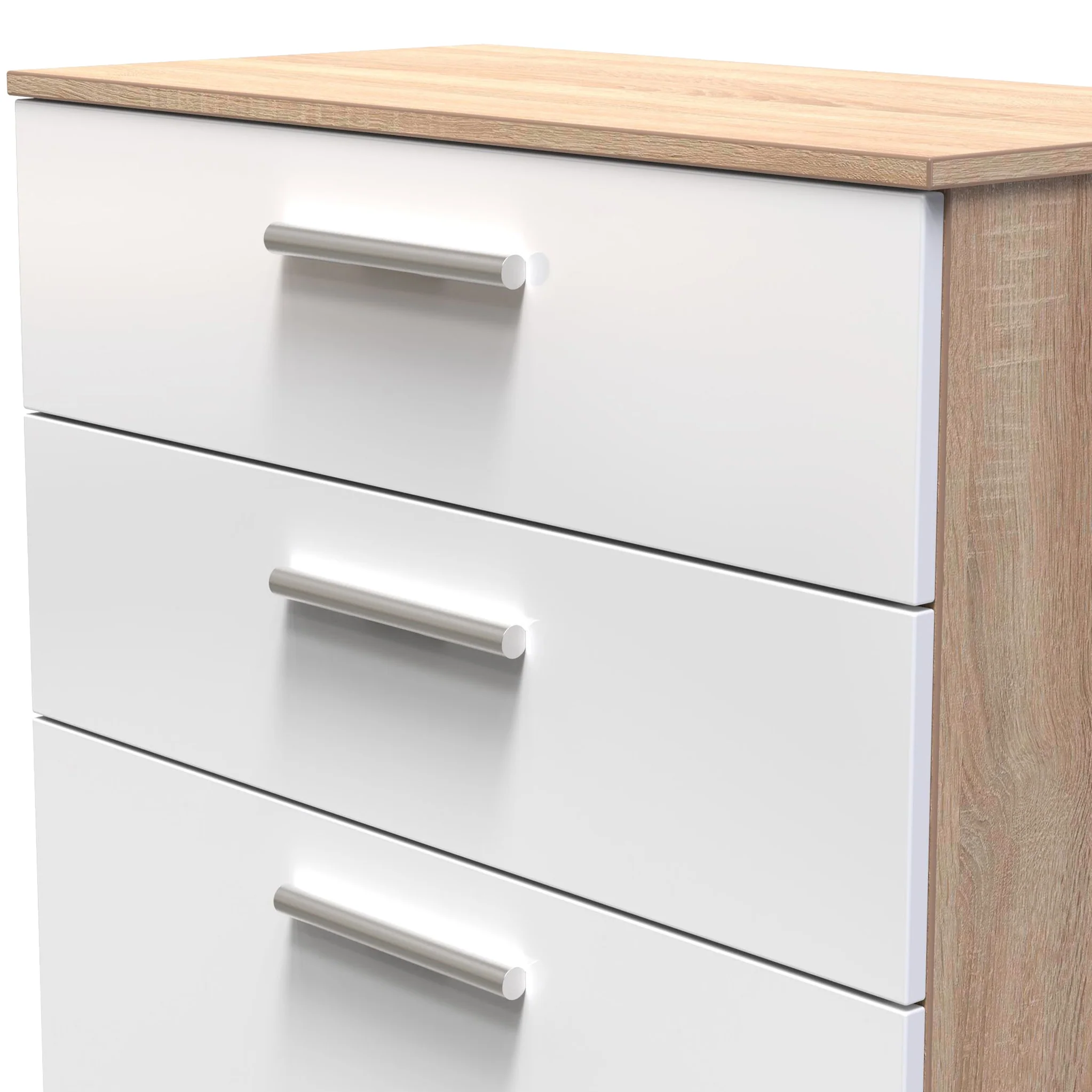 Blakely White & Light Oak 4 Drawer Deep Chest - Image 6