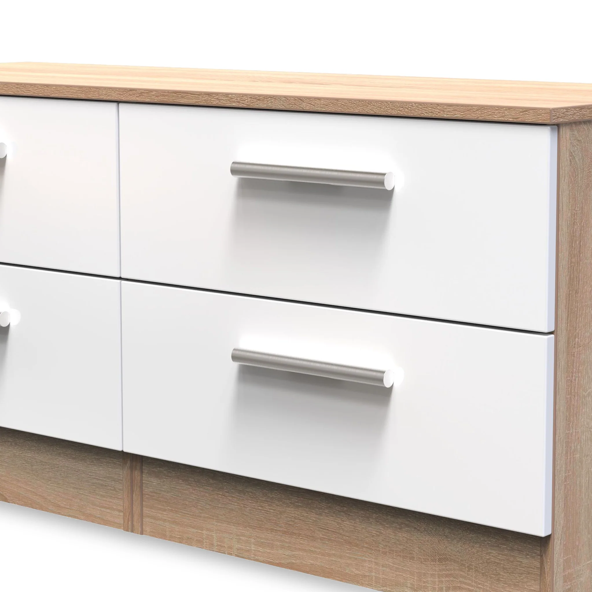 Blakely White & Light Oak 4 Drawer Storage Unit - Image 5