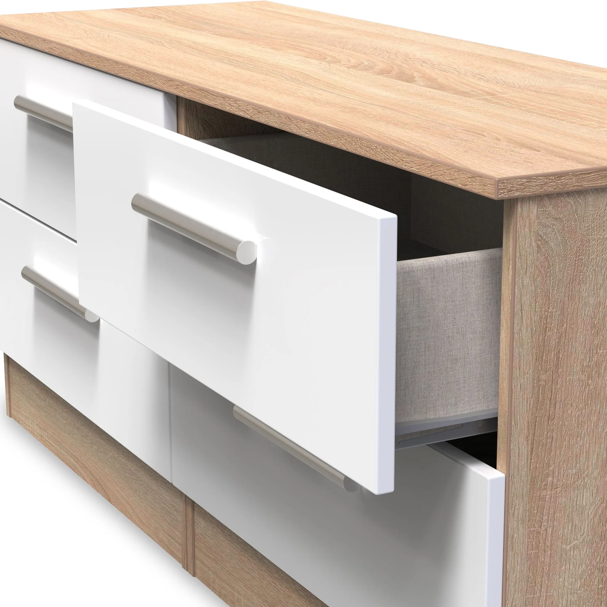 Blakely White & Light Oak 4 Drawer Storage Unit - Image 6