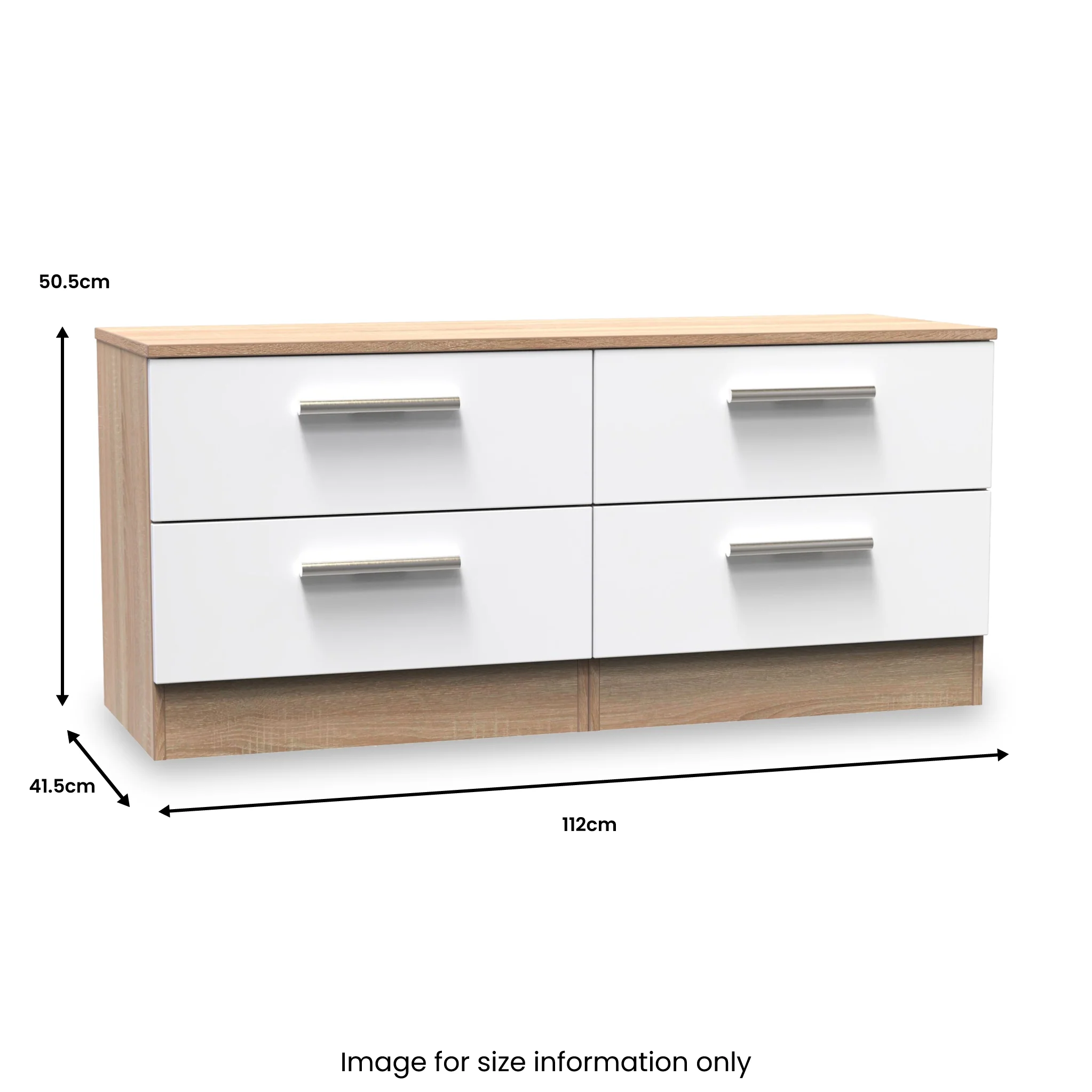Blakely White & Light Oak 4 Drawer Storage Unit - Image 7