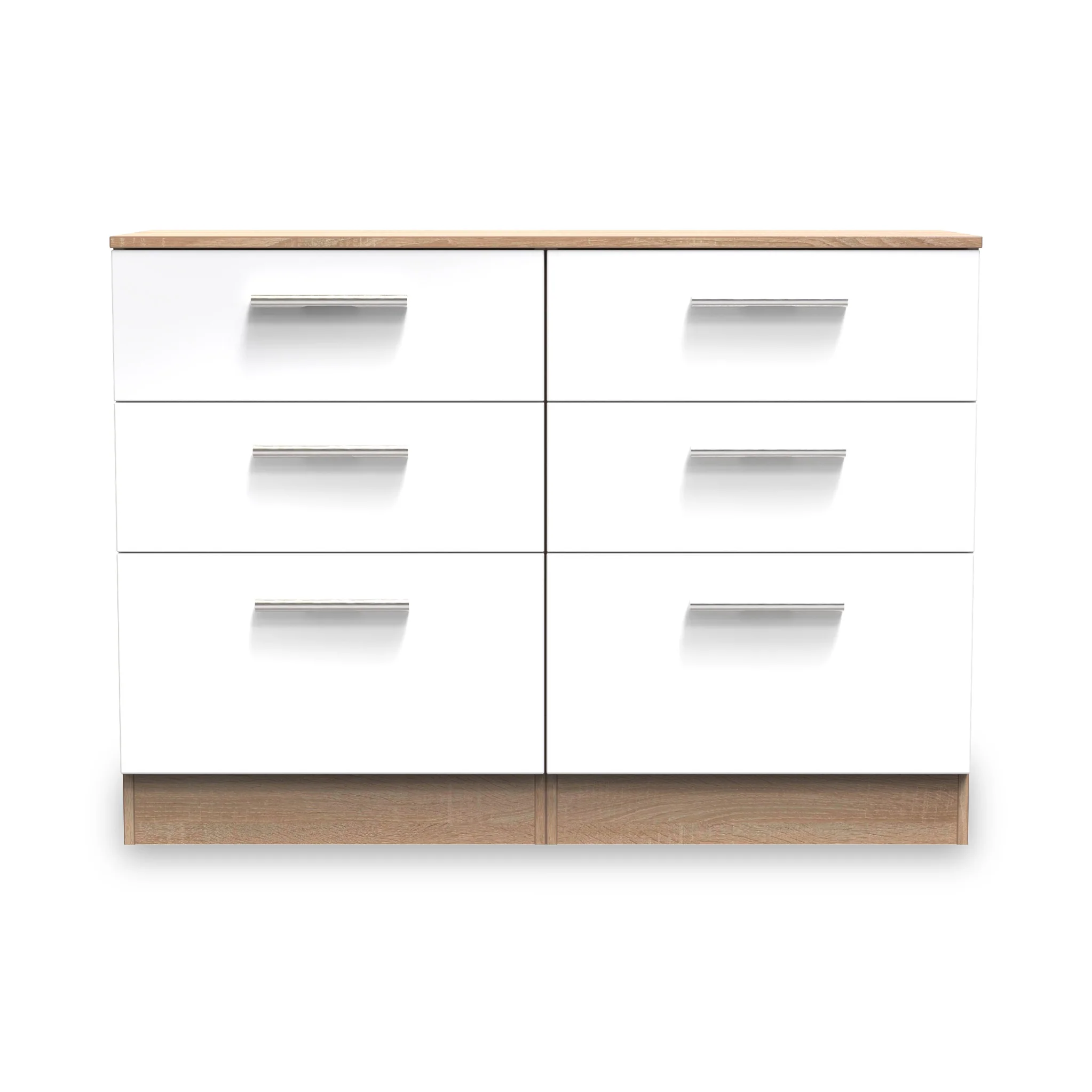 Blakely White & Light Oak 6 Drawer Wide Chest - Image 2