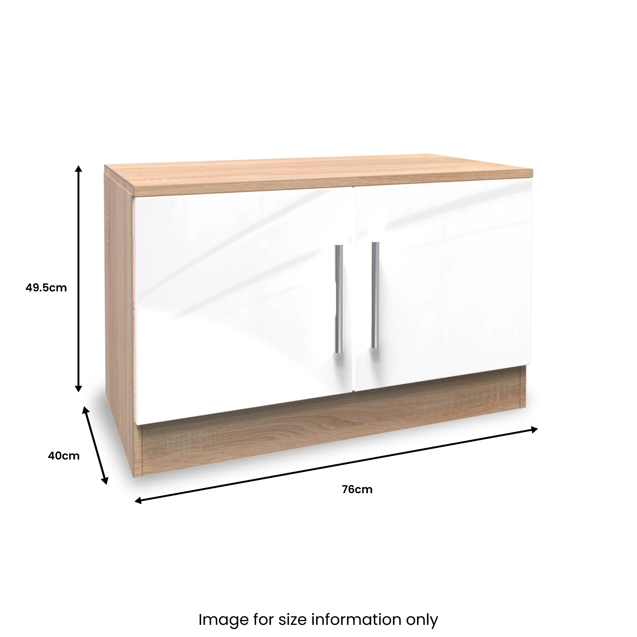 Blakely White & Light Oak Compact 2 Door TV Unit - Image 6