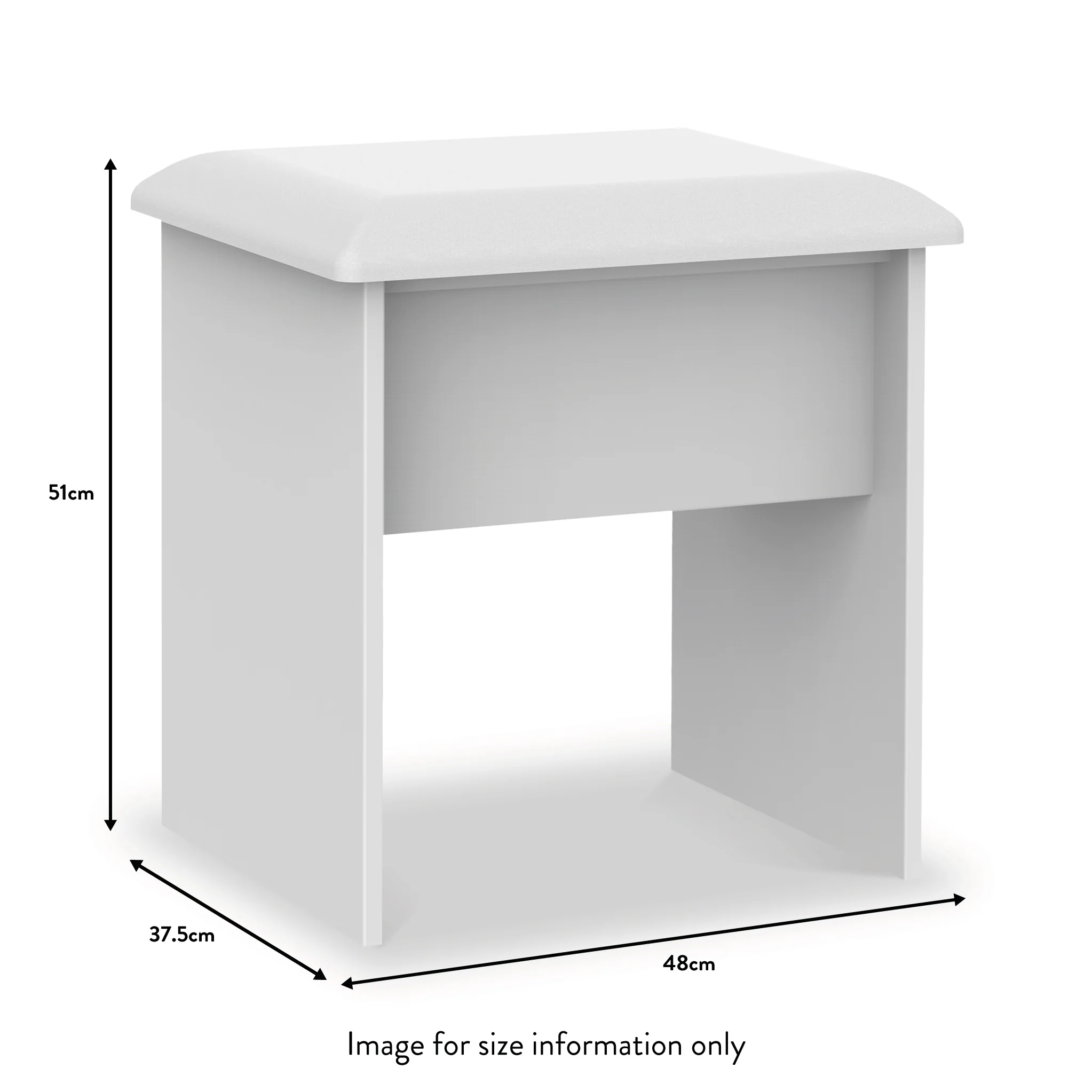 Blakely White Stool - Image 3
