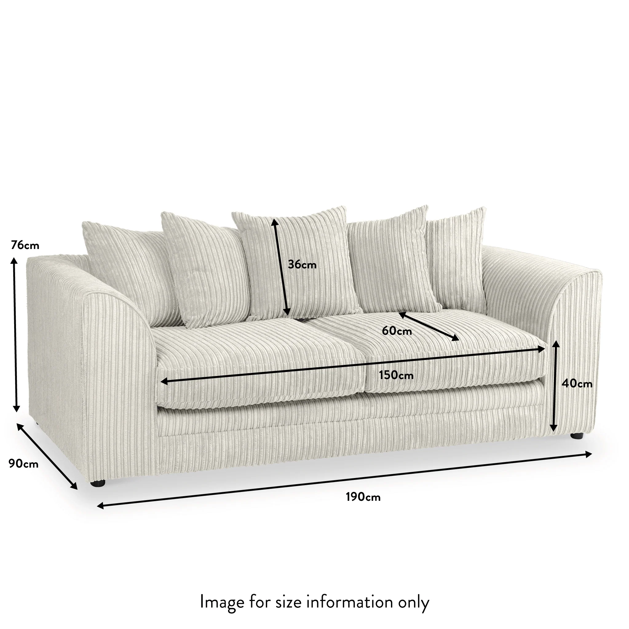 Bletchley Jumbo Cord 3 Seater Sofa - Image 60
