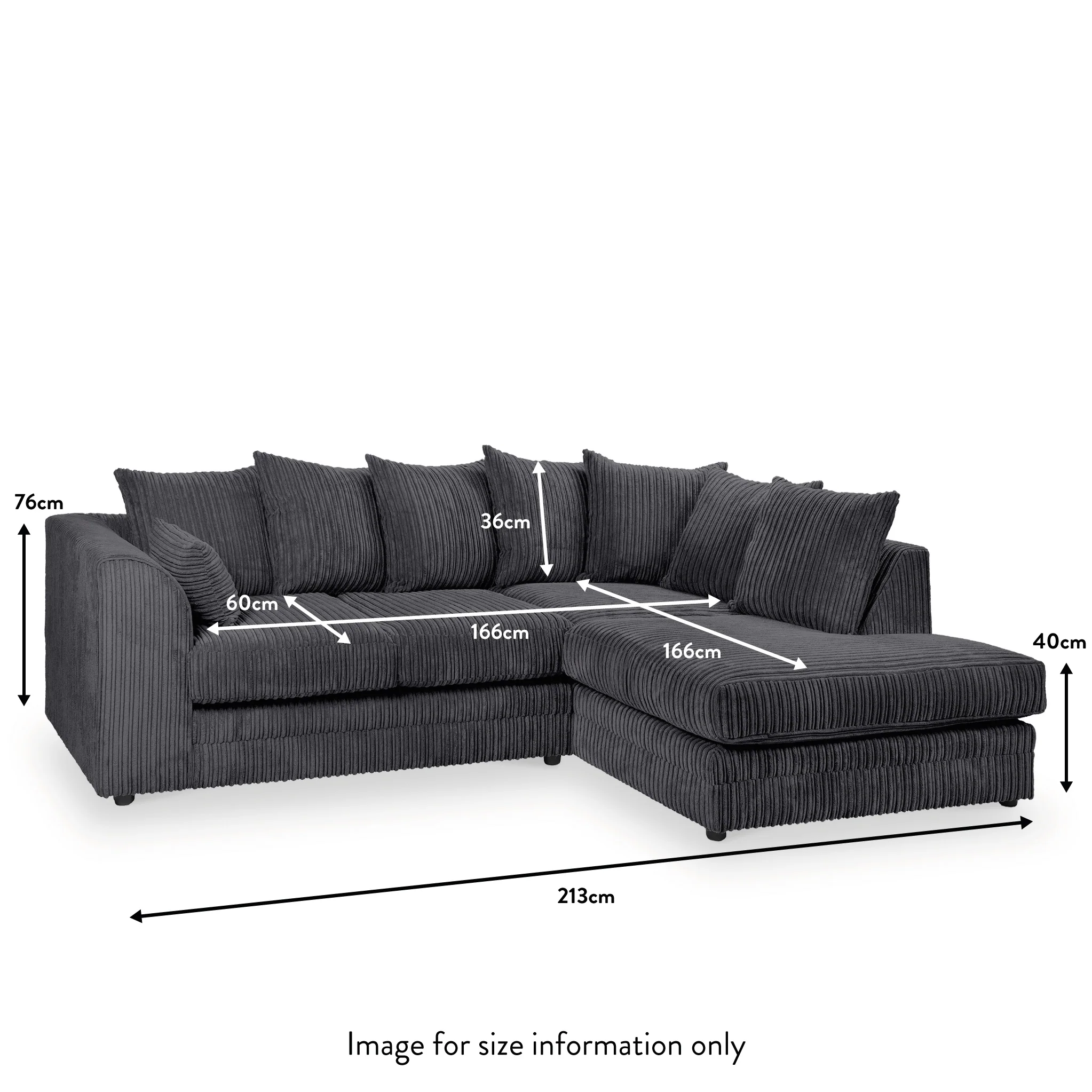 Bletchley Jumbo Cord Chaise Sofa - Image 64