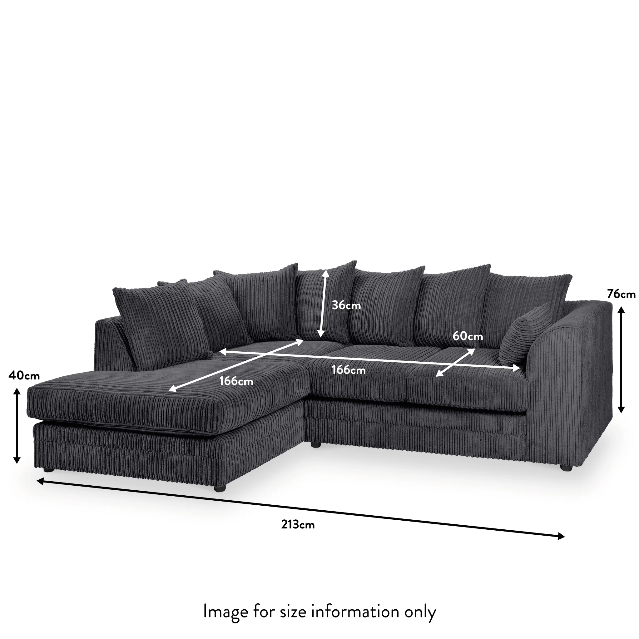 Bletchley Jumbo Cord Chaise Sofa - Image 65