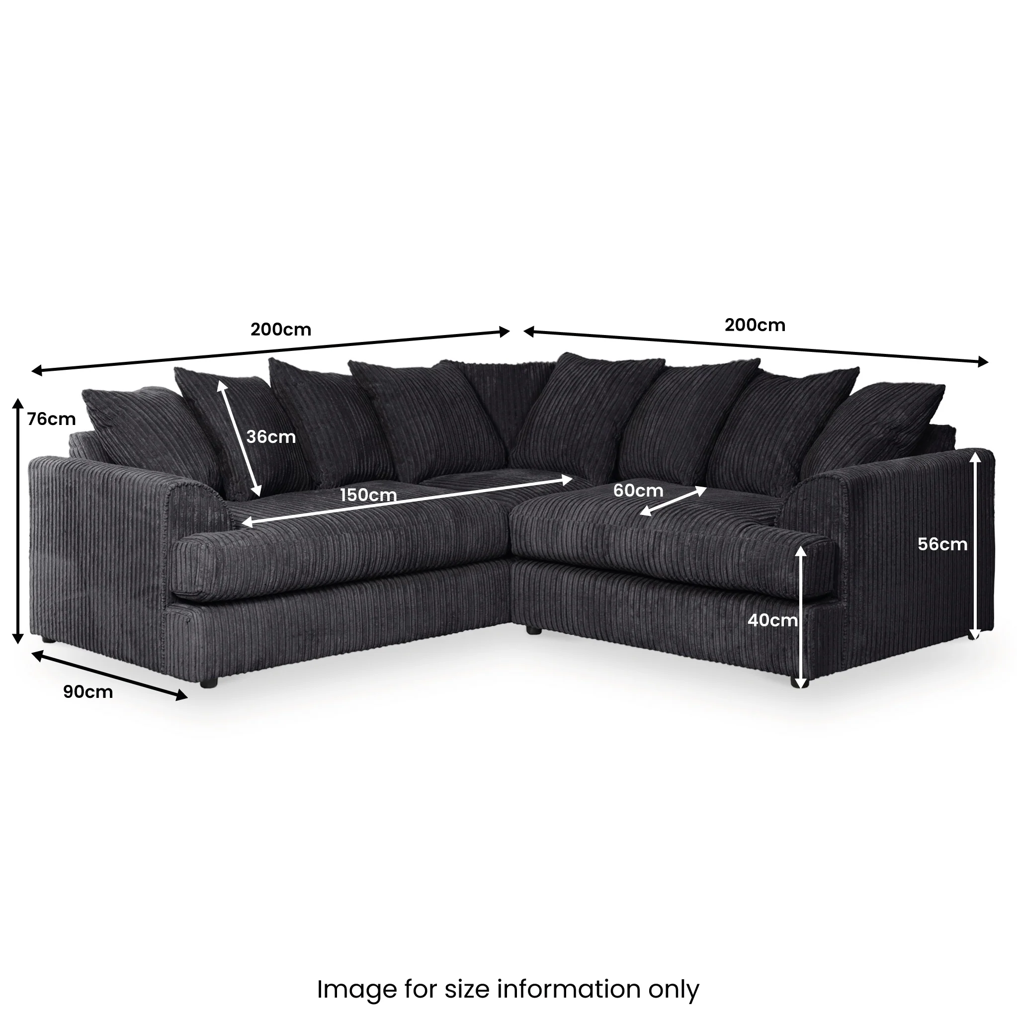 Bletchley Jumbo Cord Corner Sofa - Image 35