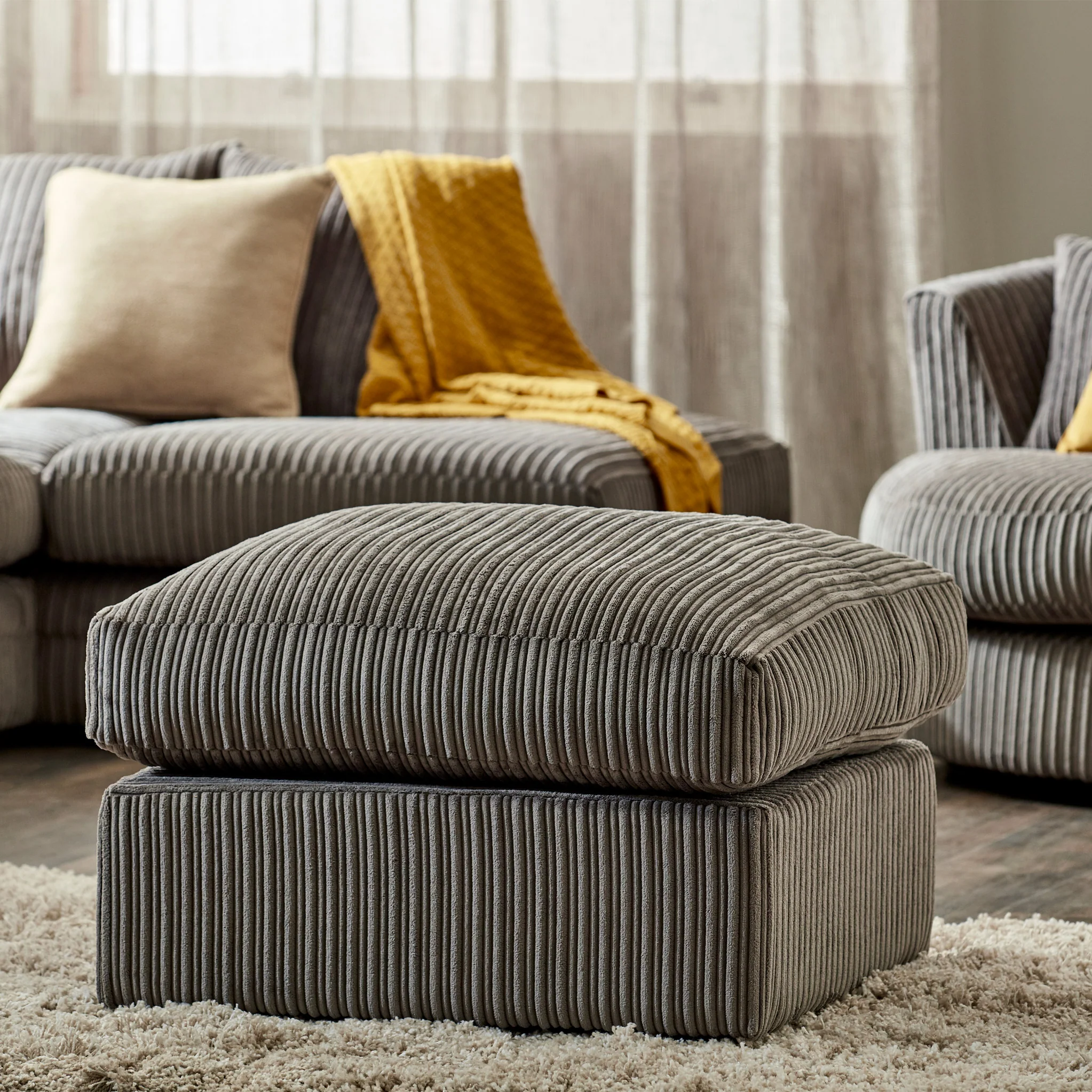 Bletchley Jumbo Cord Footstool - Image 7