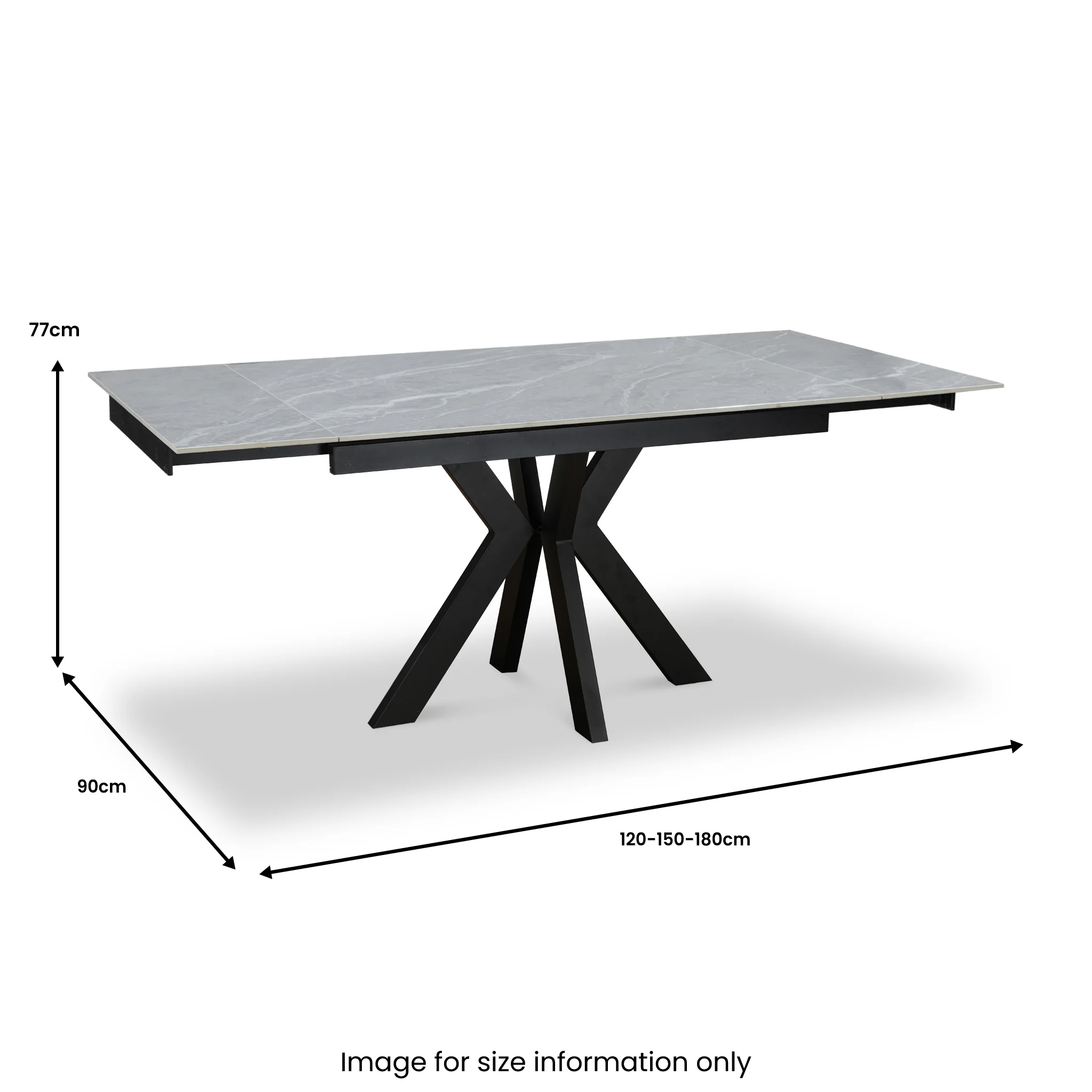 Boyston Ceramic 120-180cm Extending Dining Table - Image 13