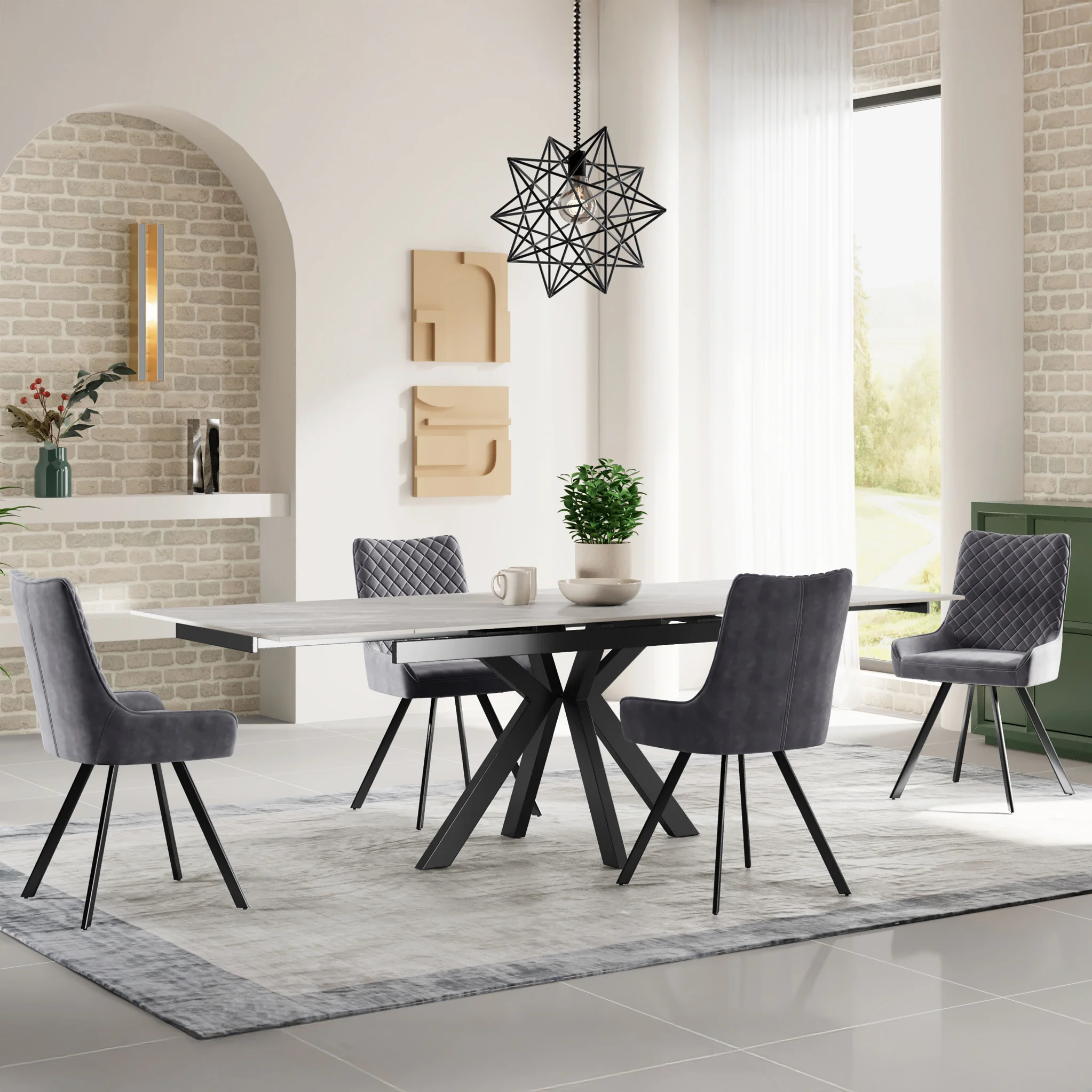 Boyston Ceramic 120-180cm Extending Dining Table - Image 8