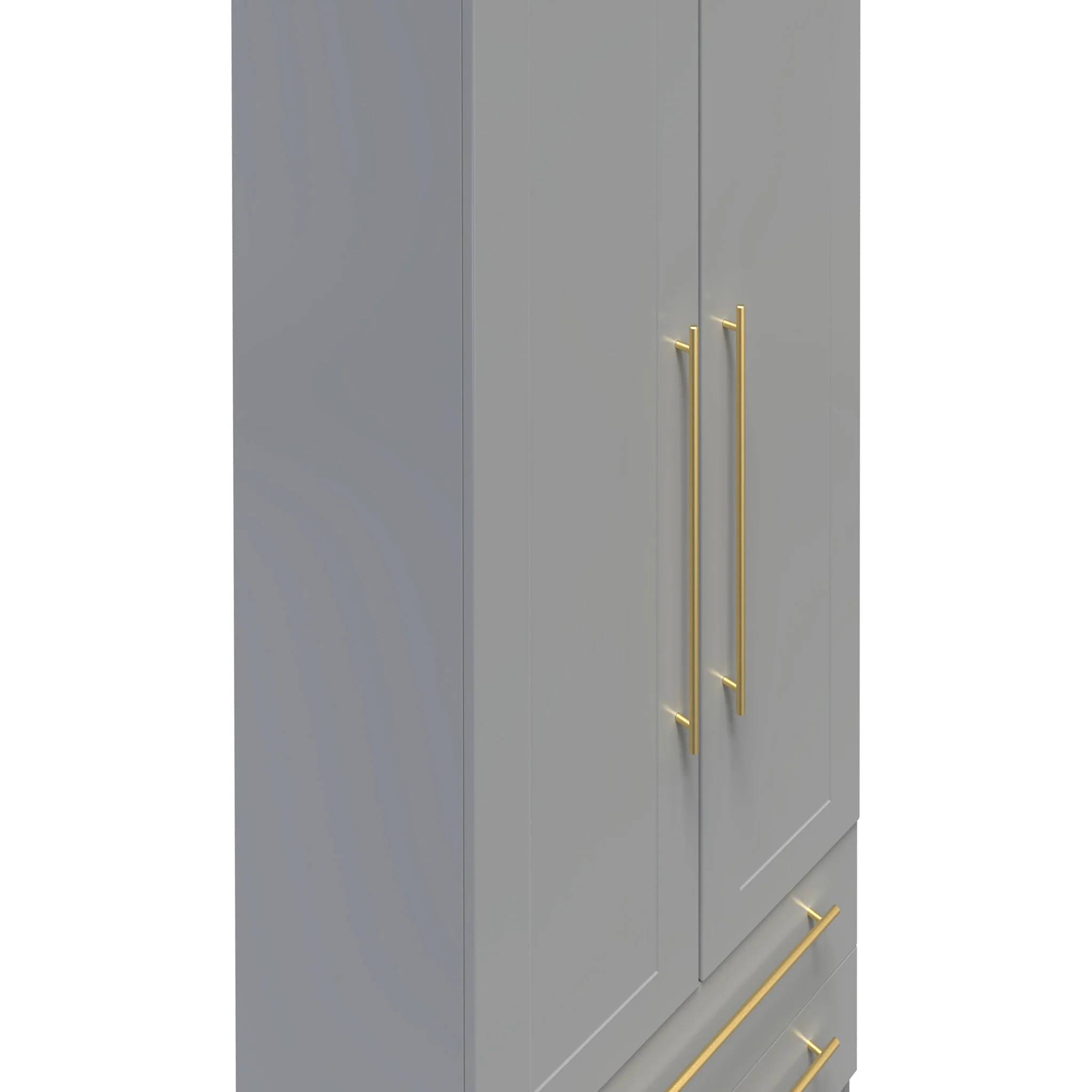 Bramham Grey 2 Door 2 Drawer Wardrobe - Image 4