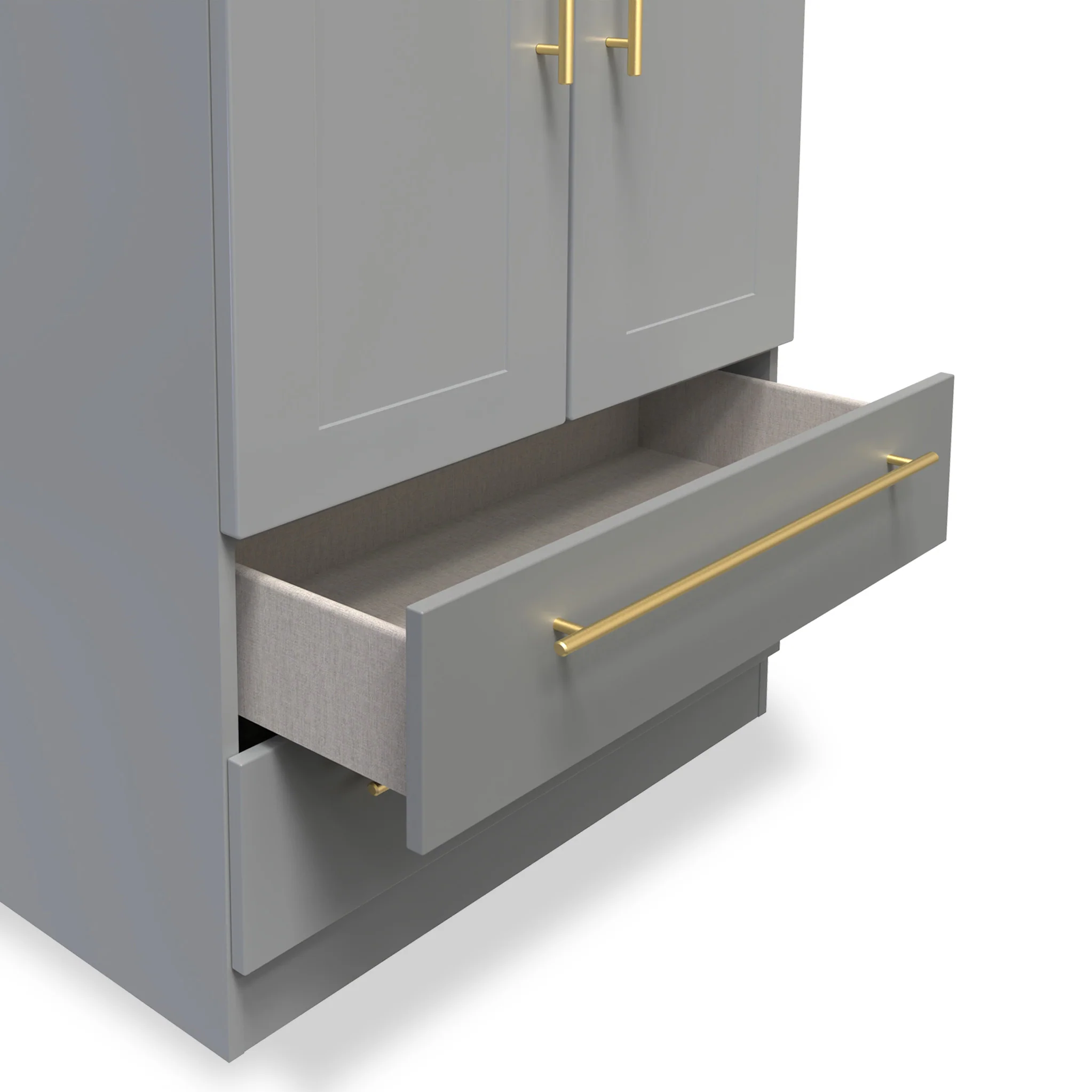 Bramham Grey 2 Door 2 Drawer Wardrobe - Image 5