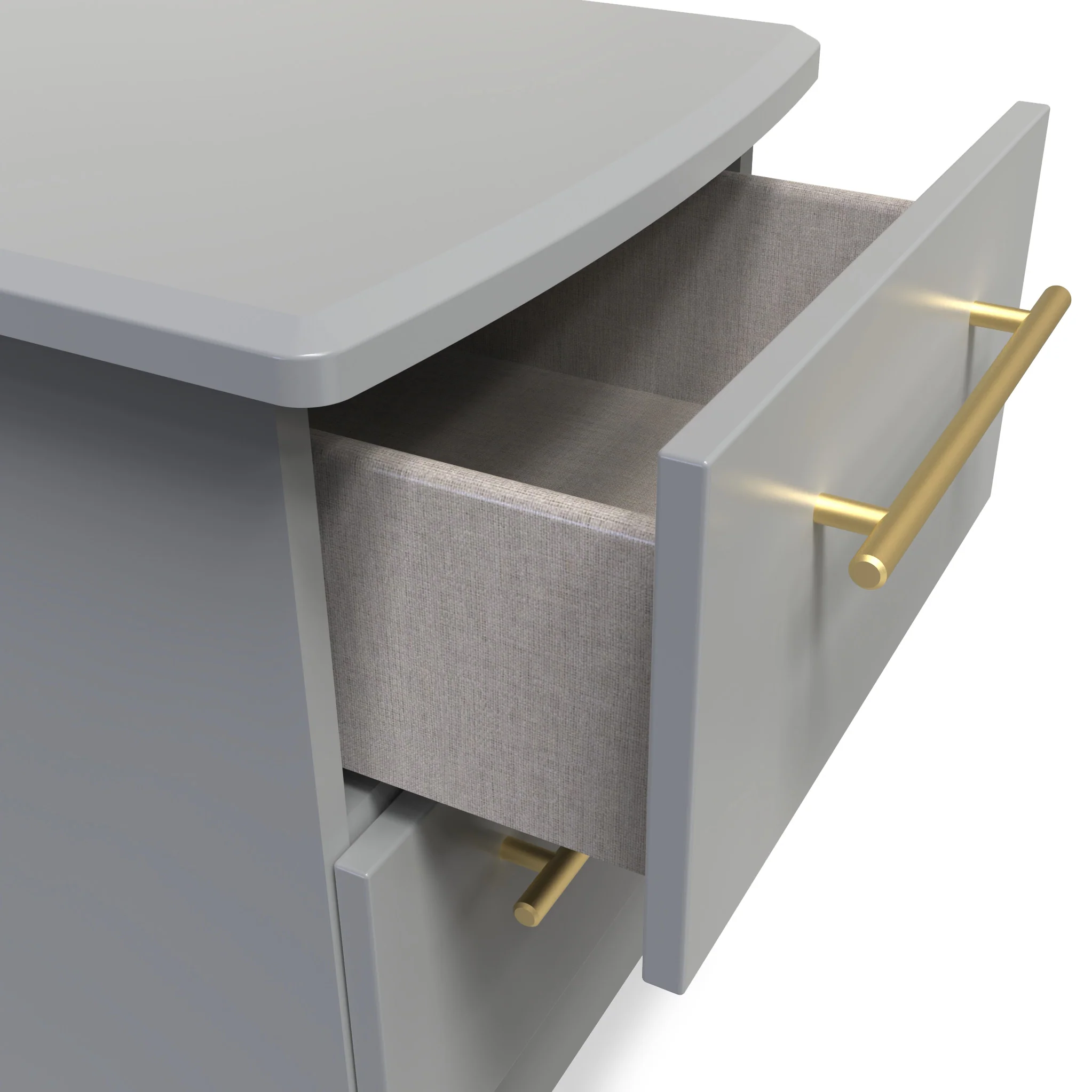 Bramham Grey 2 Drawer Bedside - Image 4
