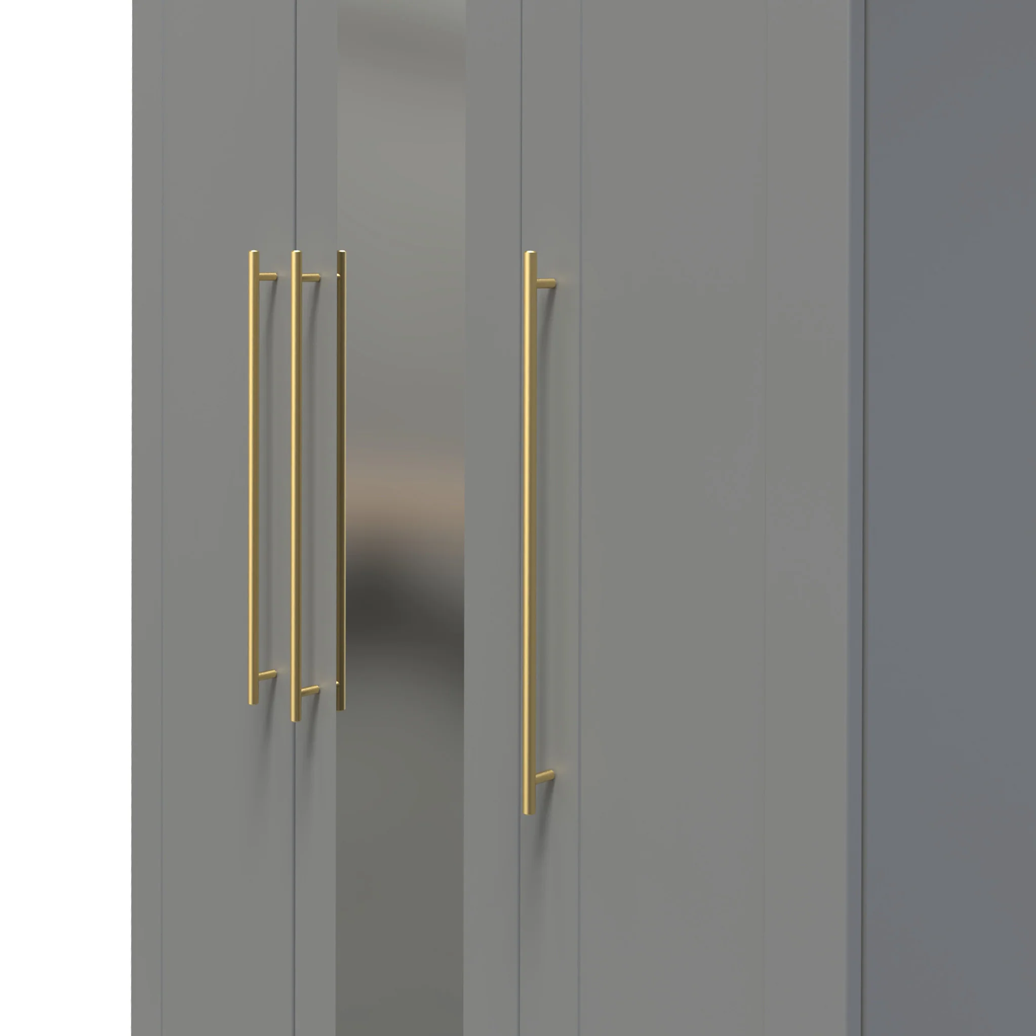 Bramham Grey 3 Door Mirror Wardrobe - Image 4