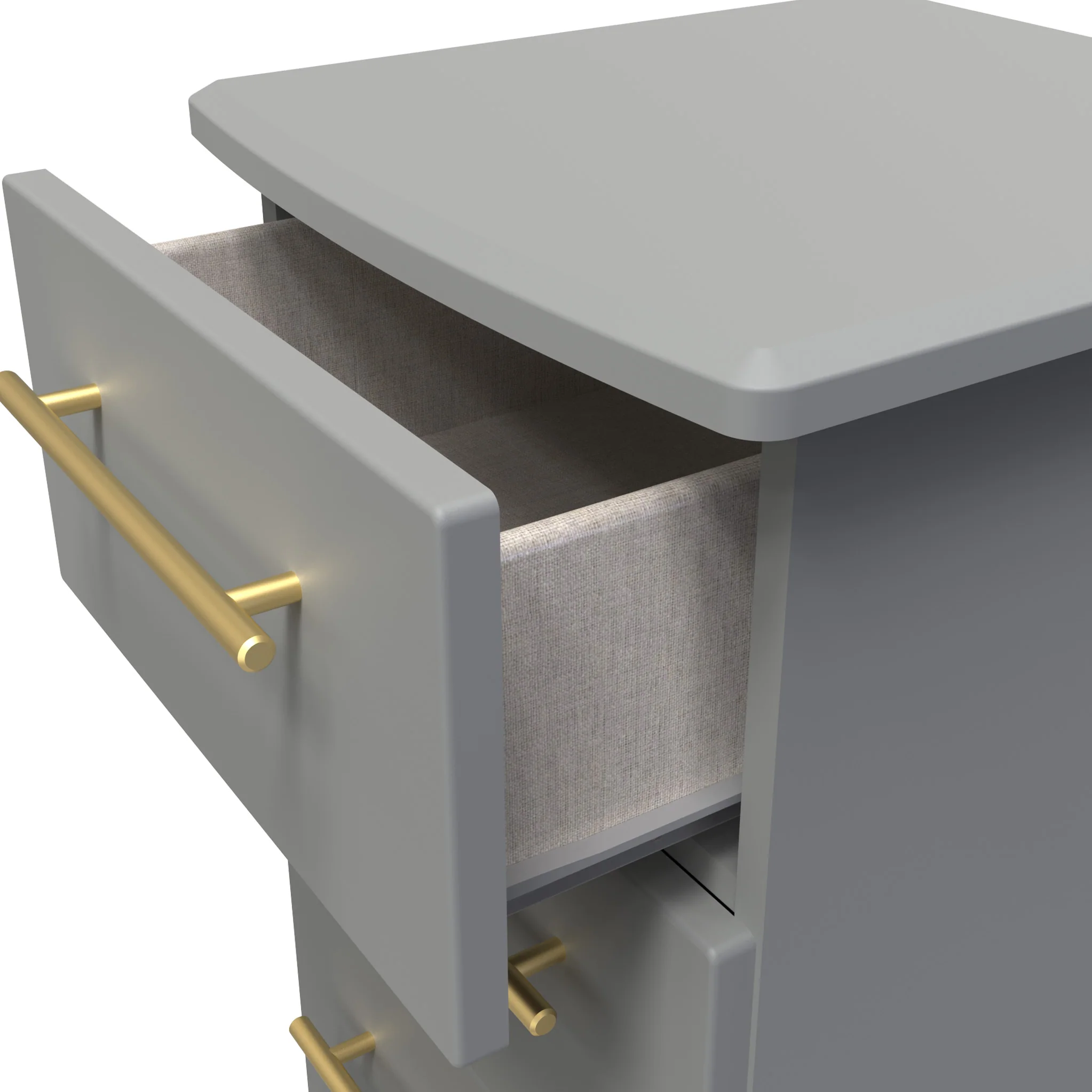Bramham Grey 3 Drawer Bedside - Image 5