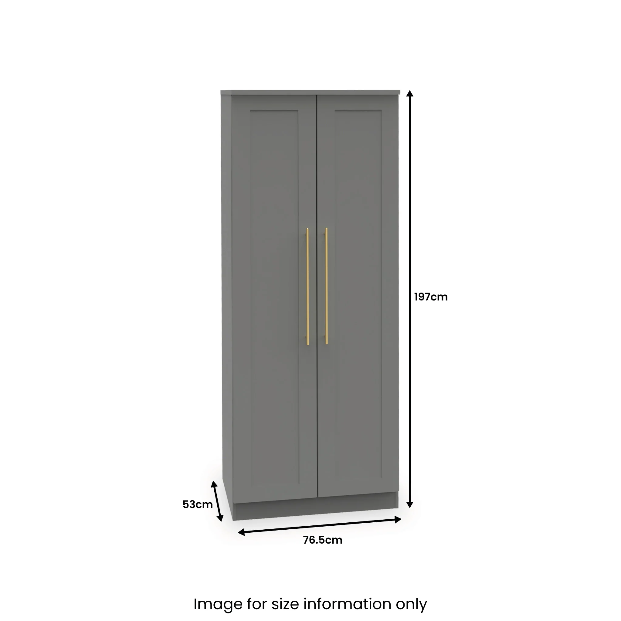 Bramham Grey 2 Door Wardrobe - Image 7