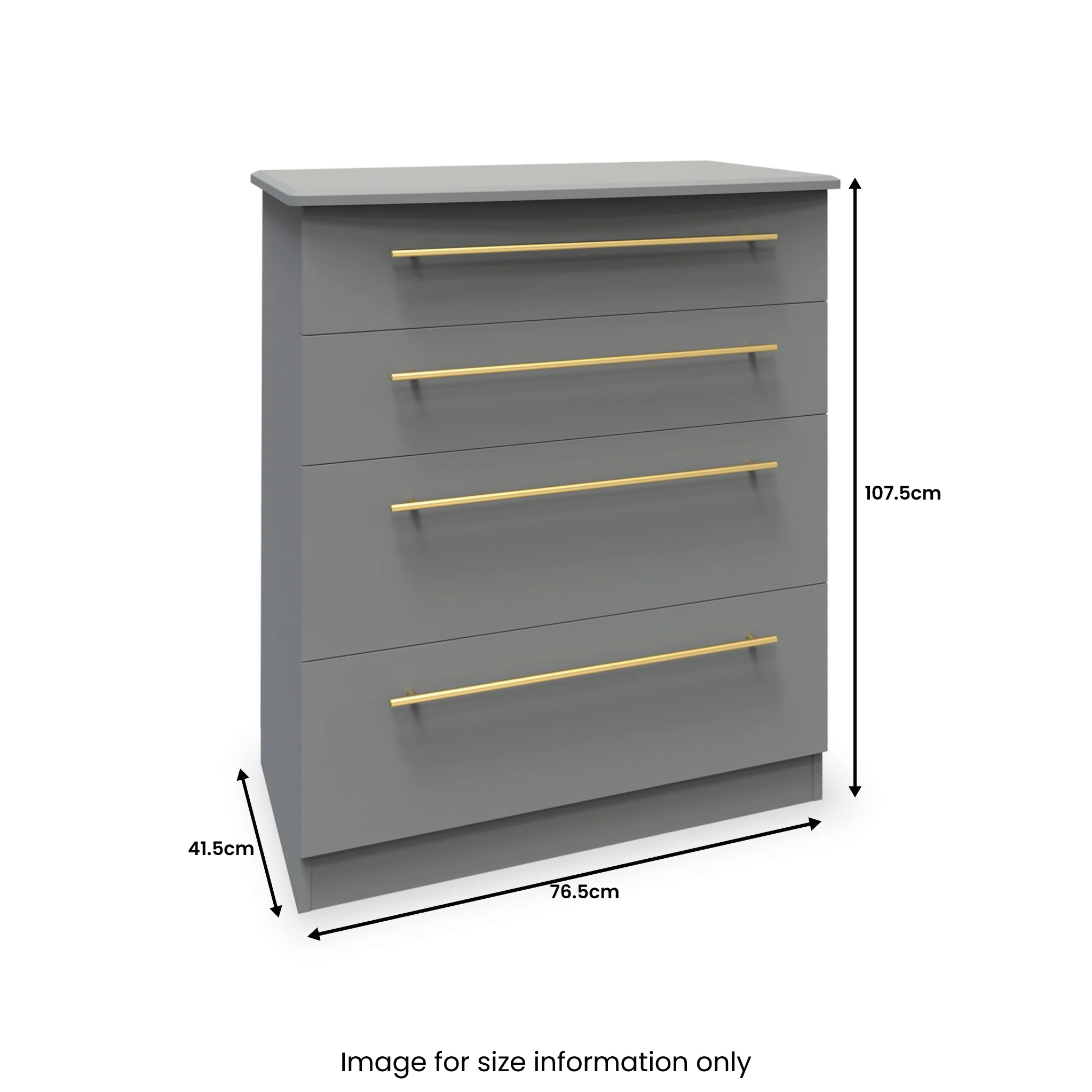 Bramham Grey 4 Drawer Deep Chest - Image 6