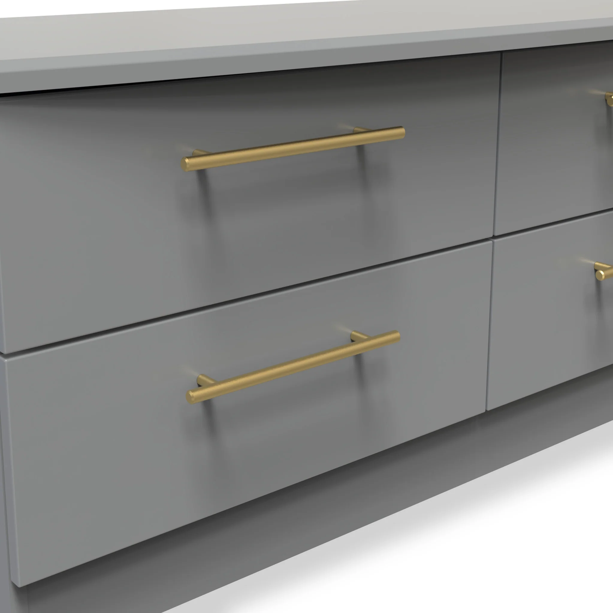 Bramham Grey 4 Drawer Low Storage Unit - Image 3