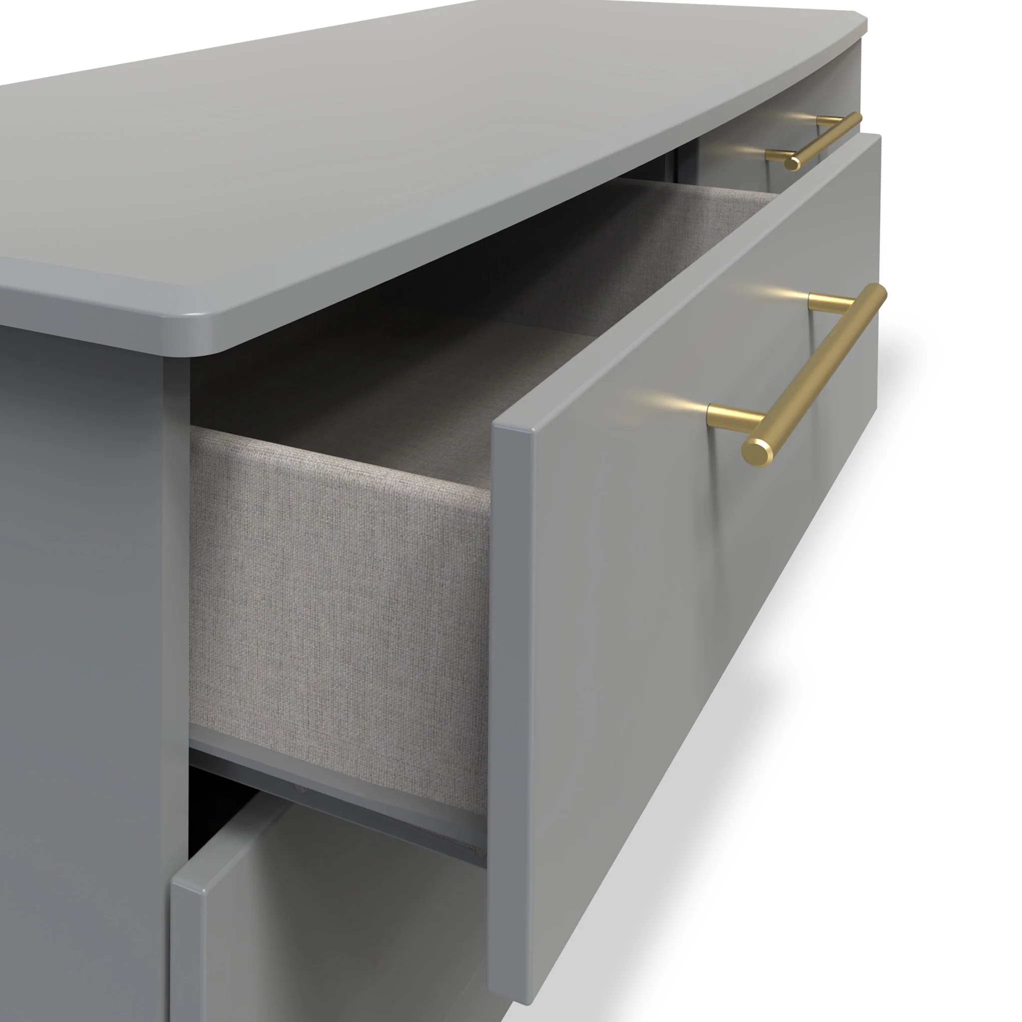Bramham Grey 4 Drawer Low Storage Unit - Image 4