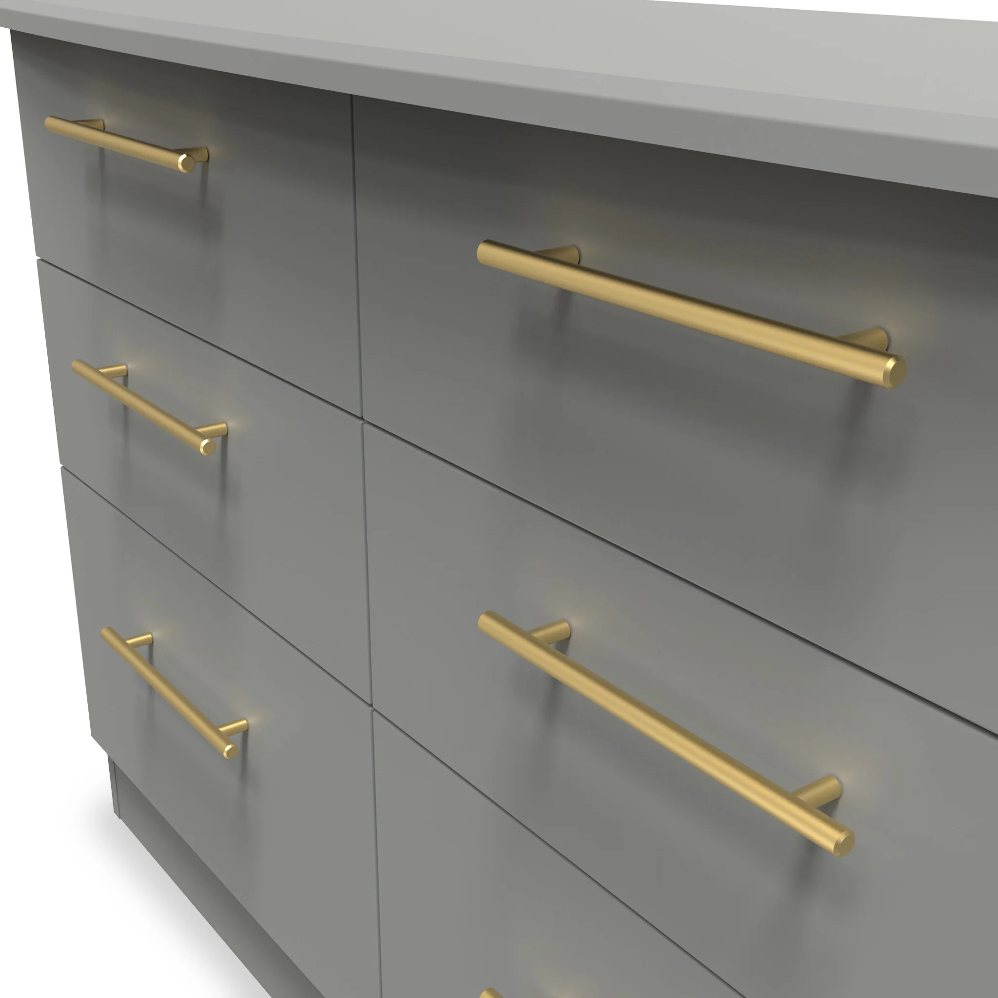 Bramham Grey 6 Drawer Wide Chest - Image 4