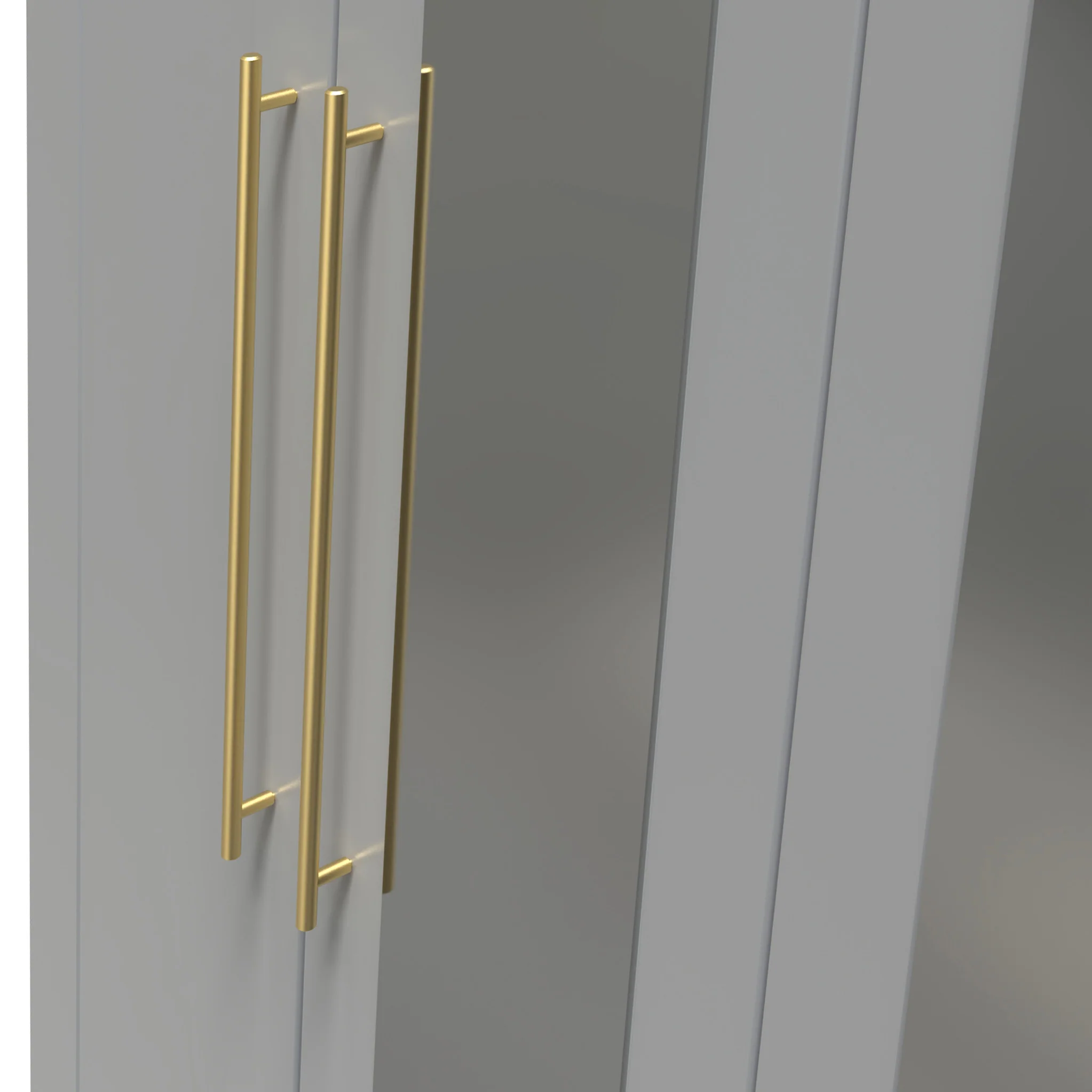 Bramham Grey Tall 4 Door 2 Mirror Wardrobe - Image 3