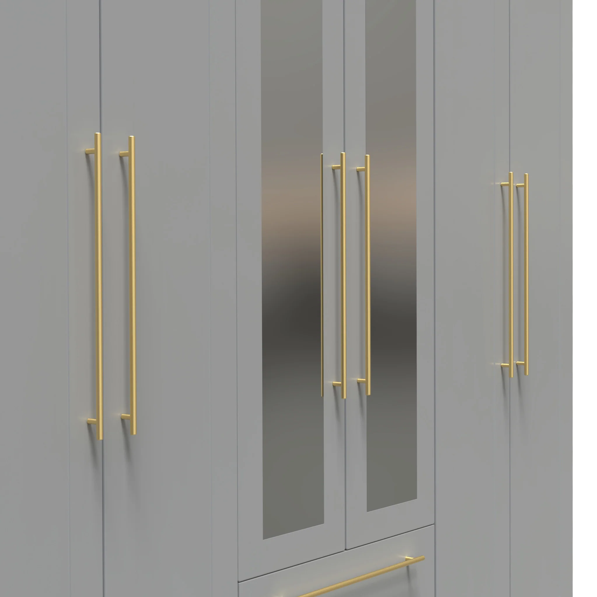 Bramham Grey Tall 6 Door 2 Mirror Wardrobe - Image 3