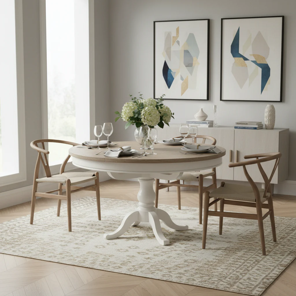 Bramley 110-140cm Extendable Round Dining Table - Image 2