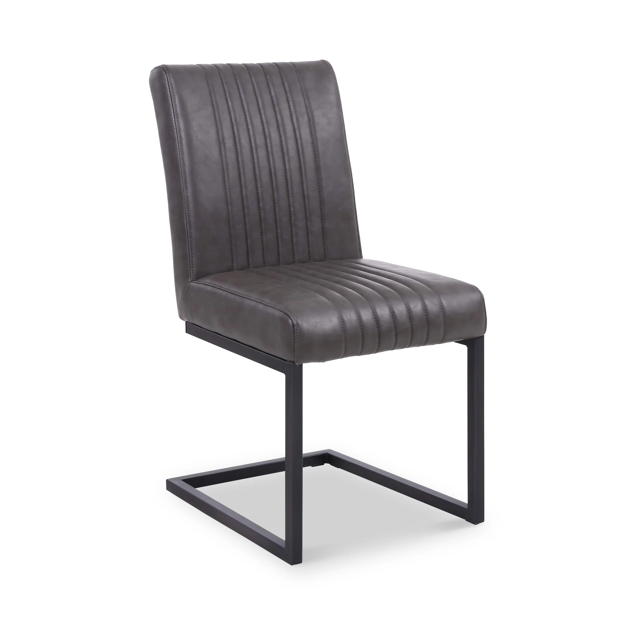Branok Cantilever Grey Faux Leather Dining Chair