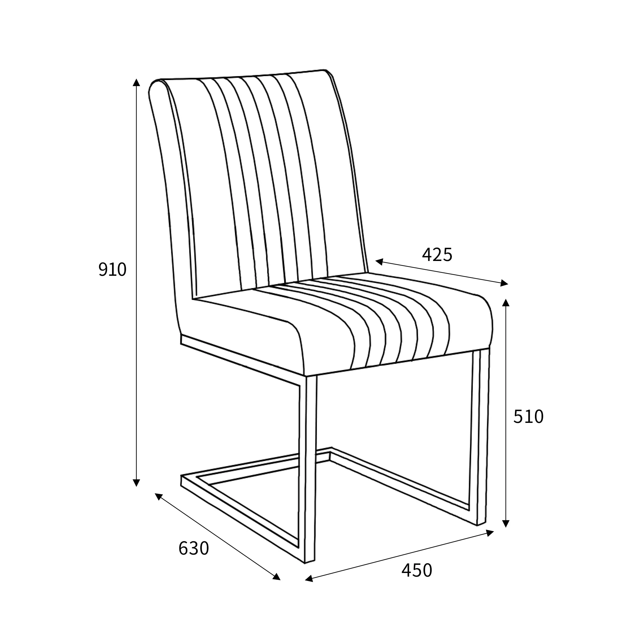 Branok Cantilever Grey Faux Leather Dining Chair - Image 15