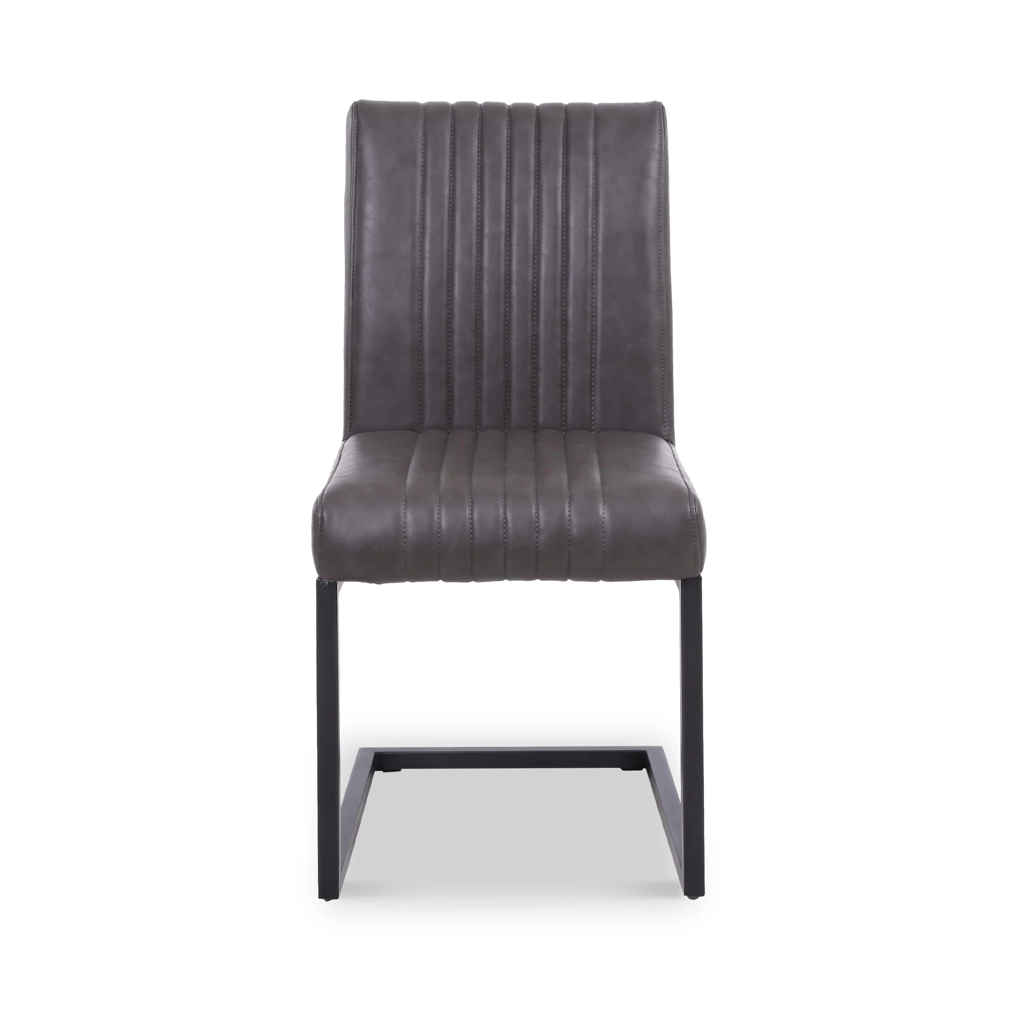 Branok Cantilever Grey Faux Leather Dining Chair - Image 3
