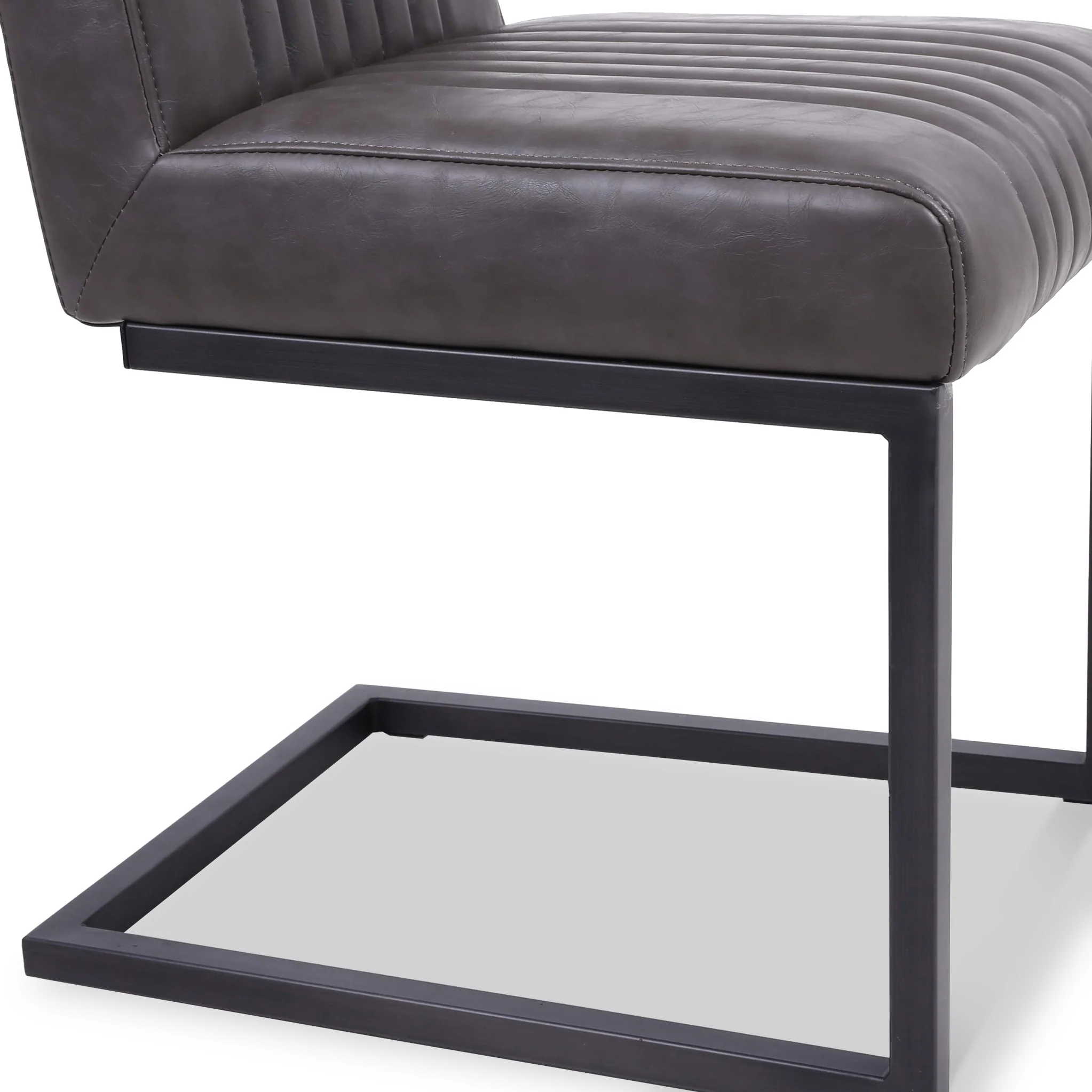 Branok Cantilever Grey Faux Leather Dining Chair - Image 9