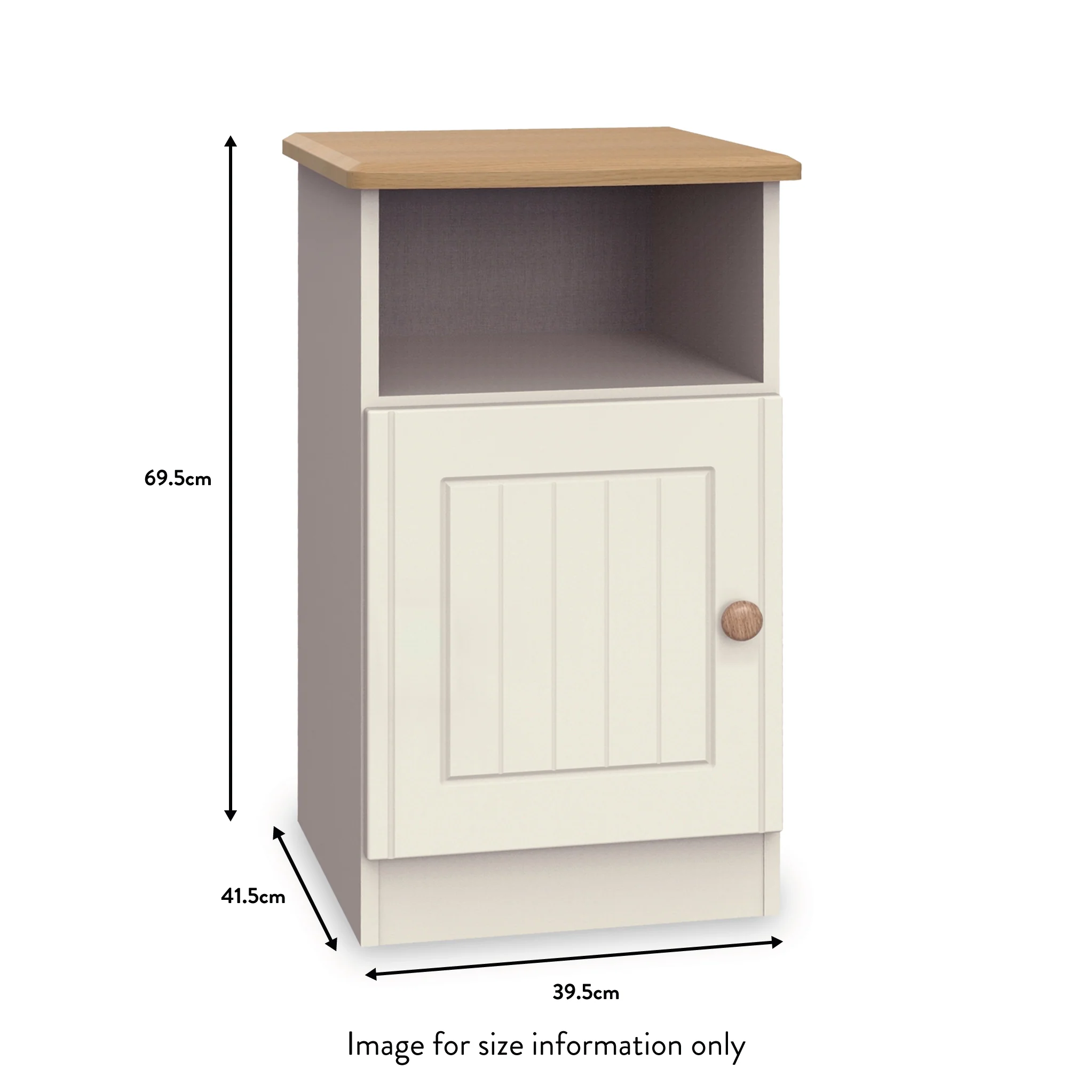 Brixham Cream 1 Door Cabinet - Image 4