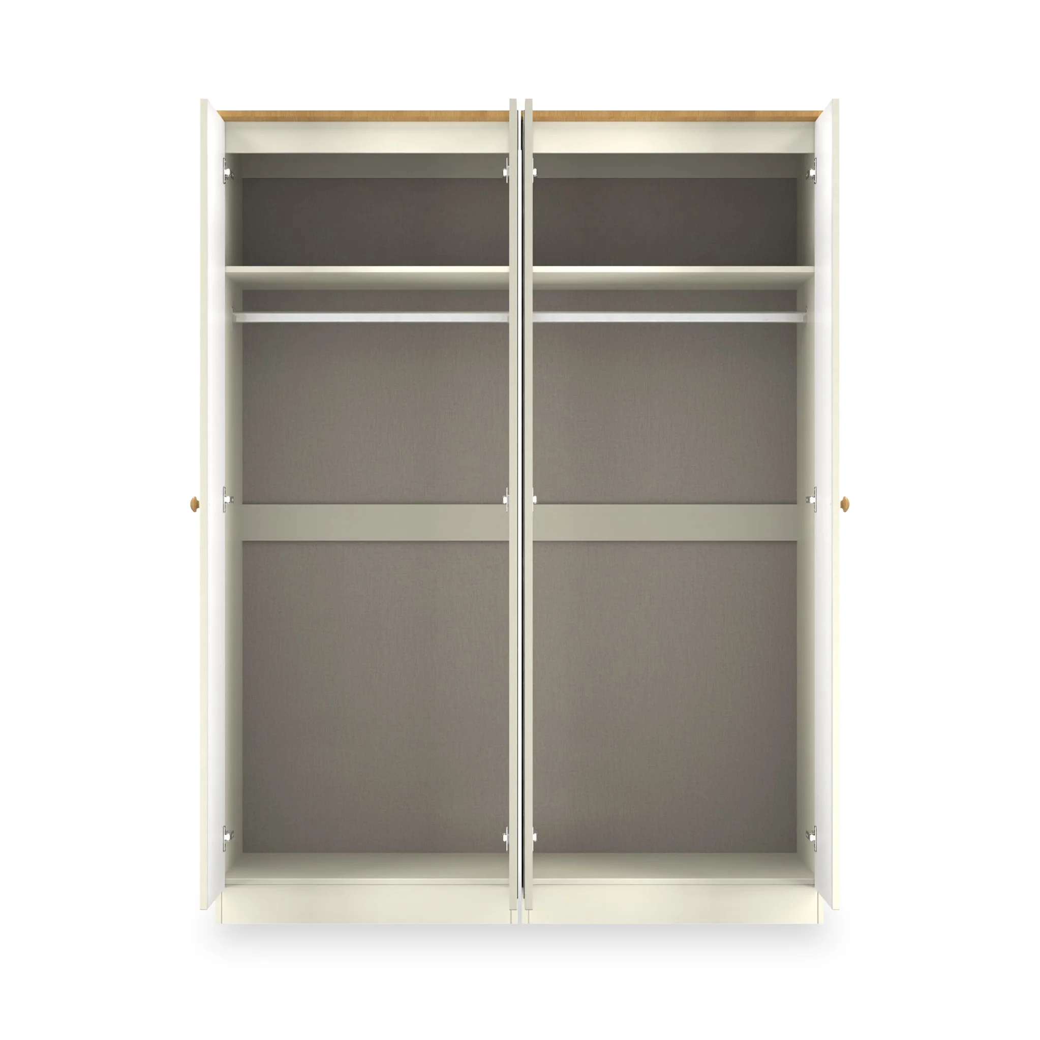 Brixham Cream 4 Door Mirrored Wardrobe - Image 4