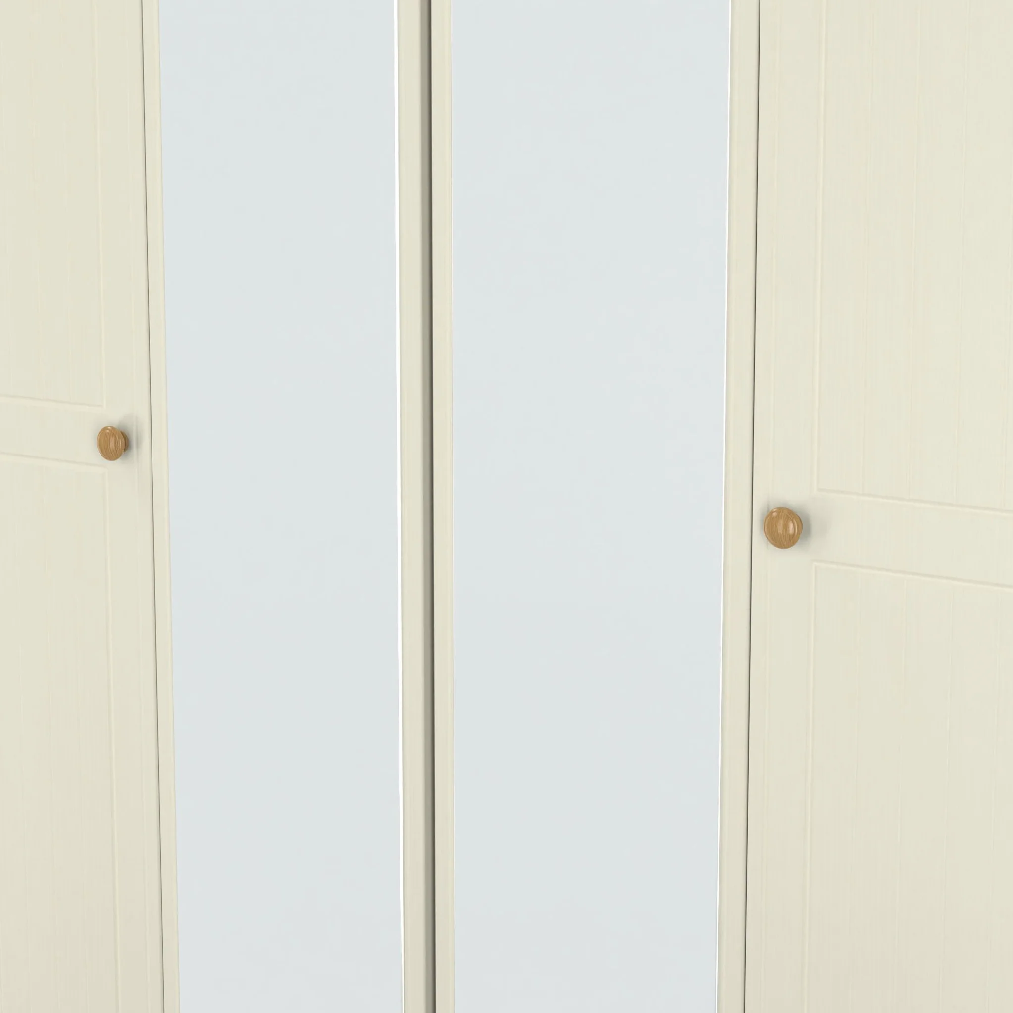 Brixham Cream 4 Door Mirrored Wardrobe - Image 6