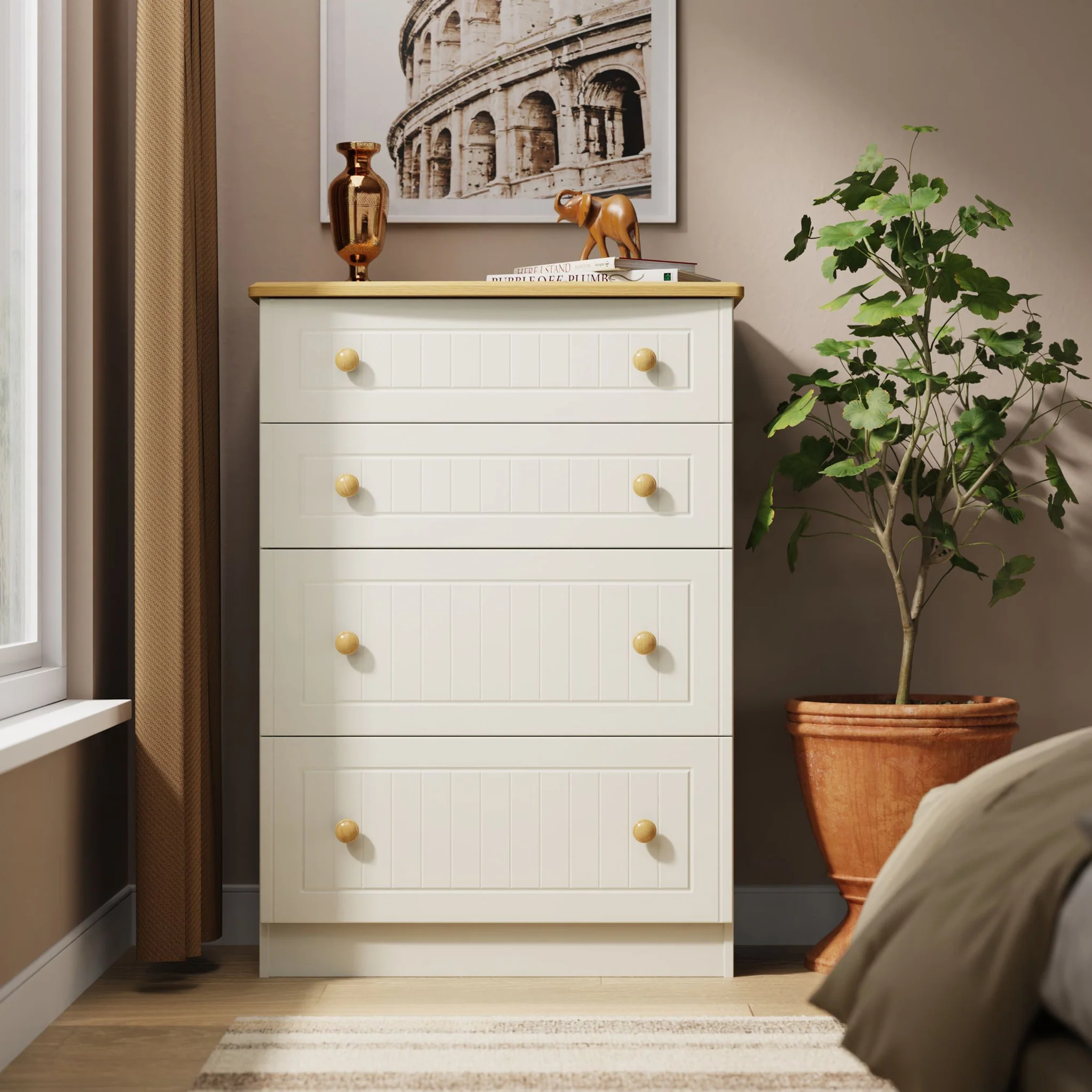 Brixham Cream 4 Drawer Deep Chest - Image 2