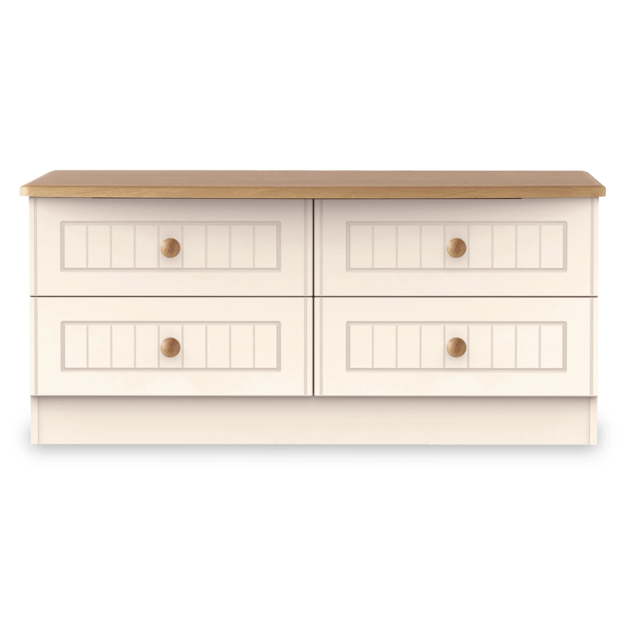Brixham Cream 4 Drawer Low Storage Unit - Image 3