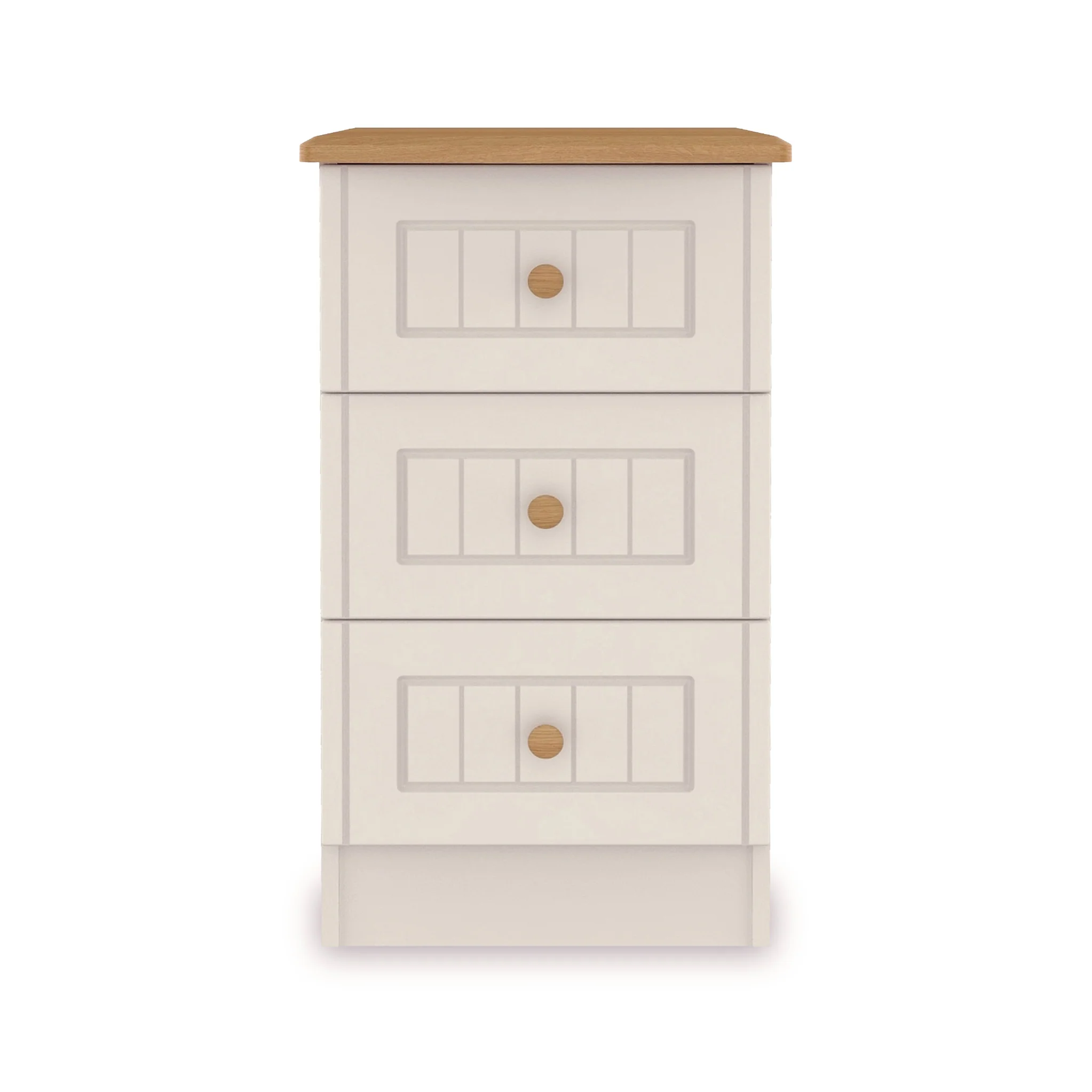 Brixham Cream 3 Drawer Bedside - Image 3