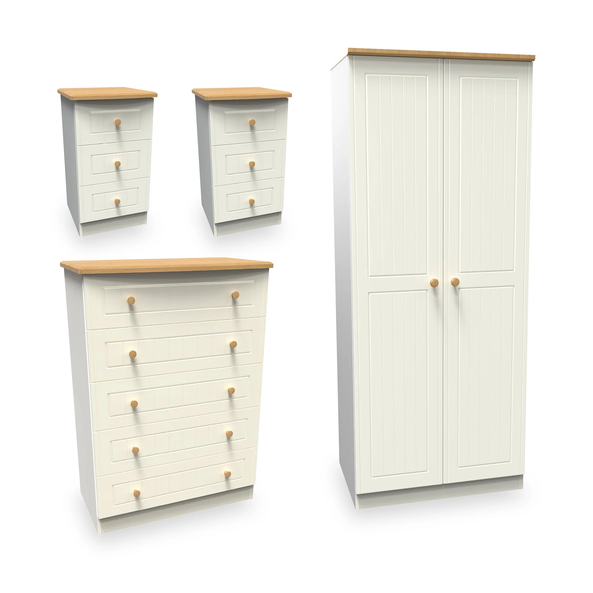 Brixham Cream 4 Piece Bedroom Furniture Set - Image 2