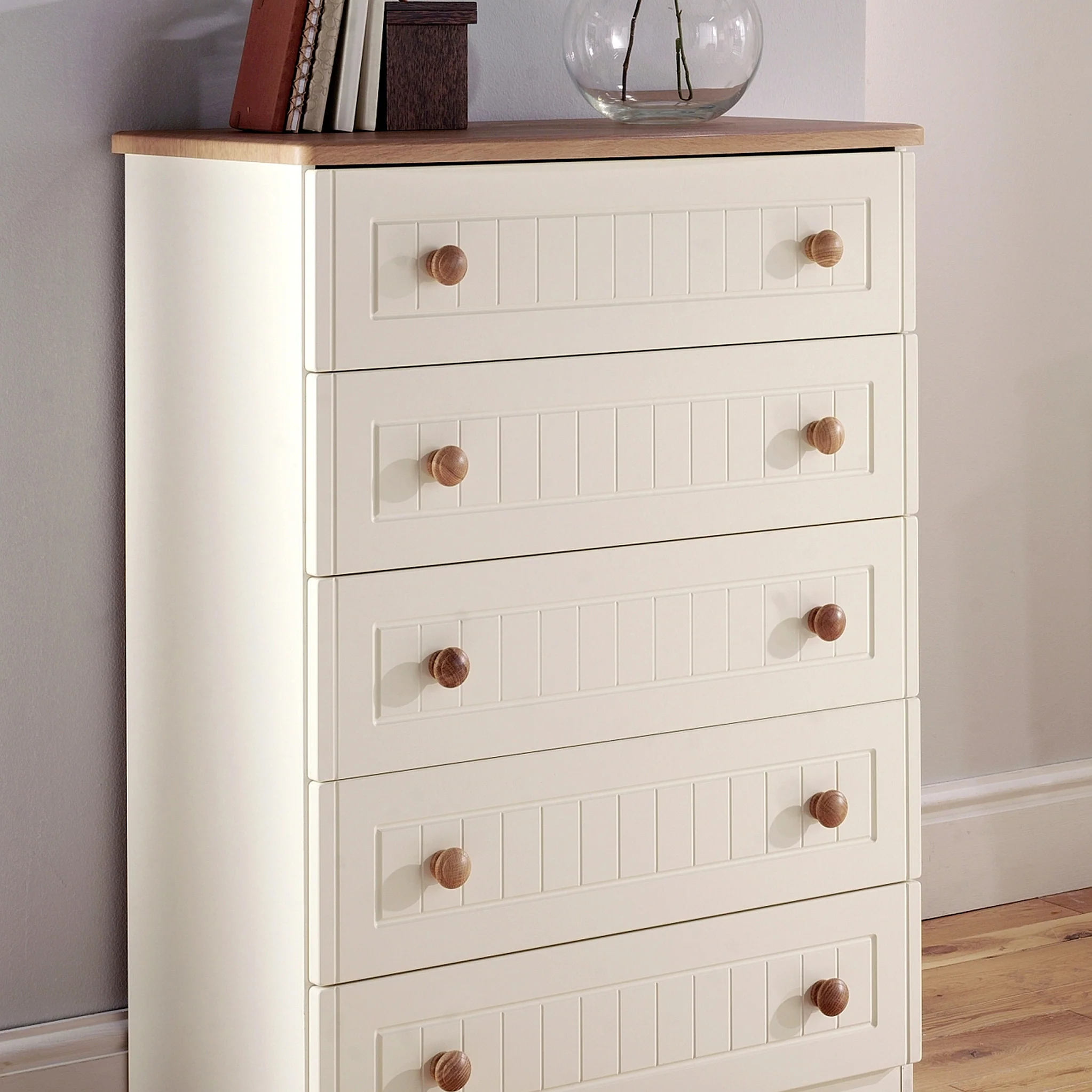 Brixham Cream 5 Drawer Chest - Image 4