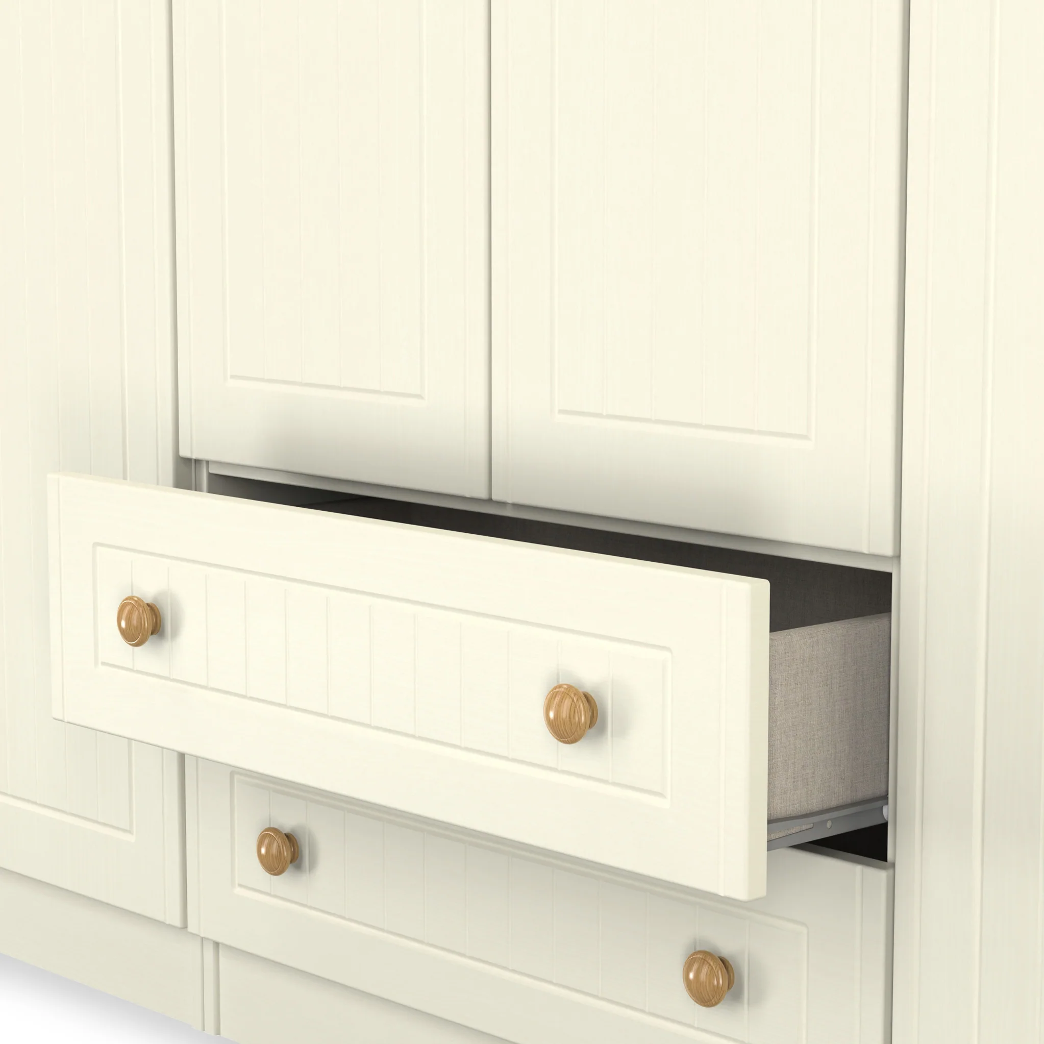 Brixham Cream 6 Door 2 Drawer Wardrobe - Image 7