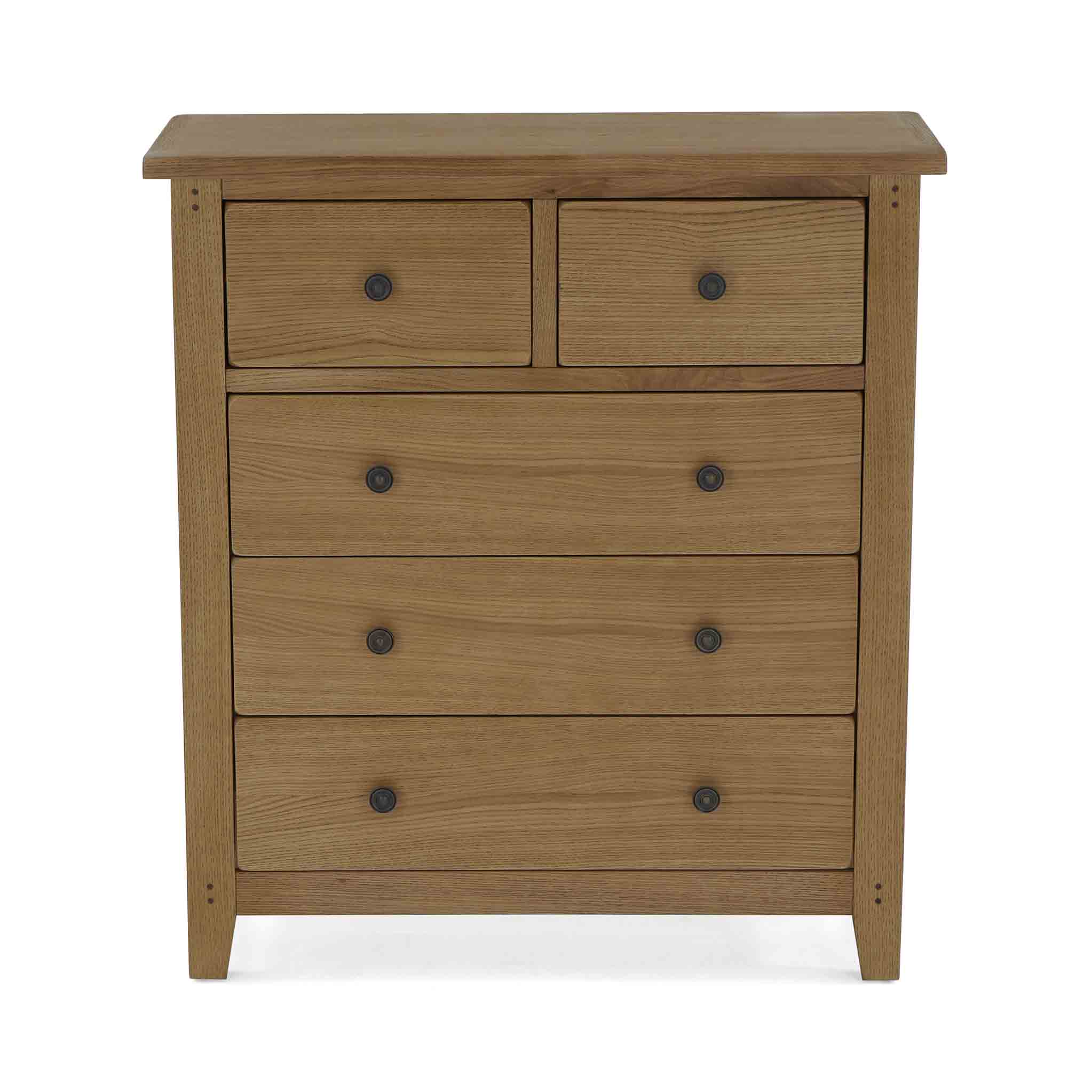Broadway Oak 2 Over 3 Drawer Chest - Image 3