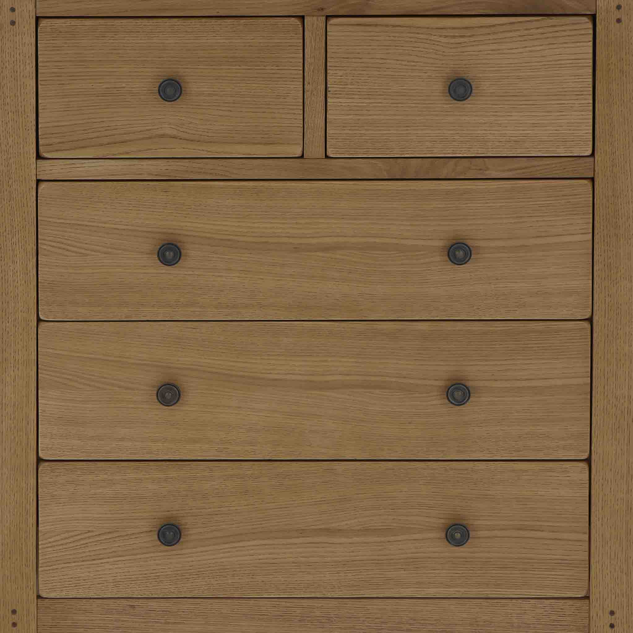 Broadway Oak 2 Over 3 Drawer Chest - Image 8