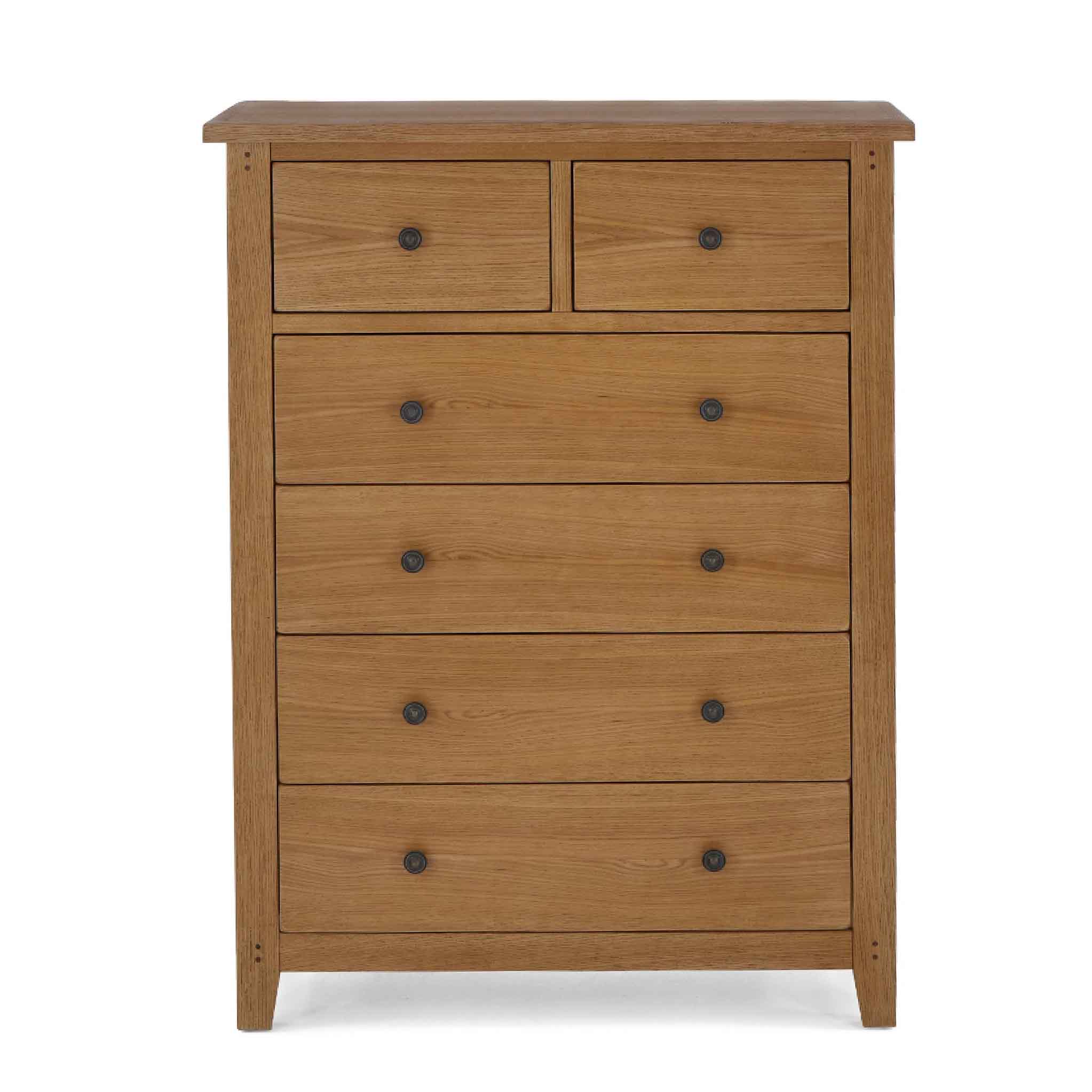Broadway Oak 2 Over 4 Drawer Chest - Image 3